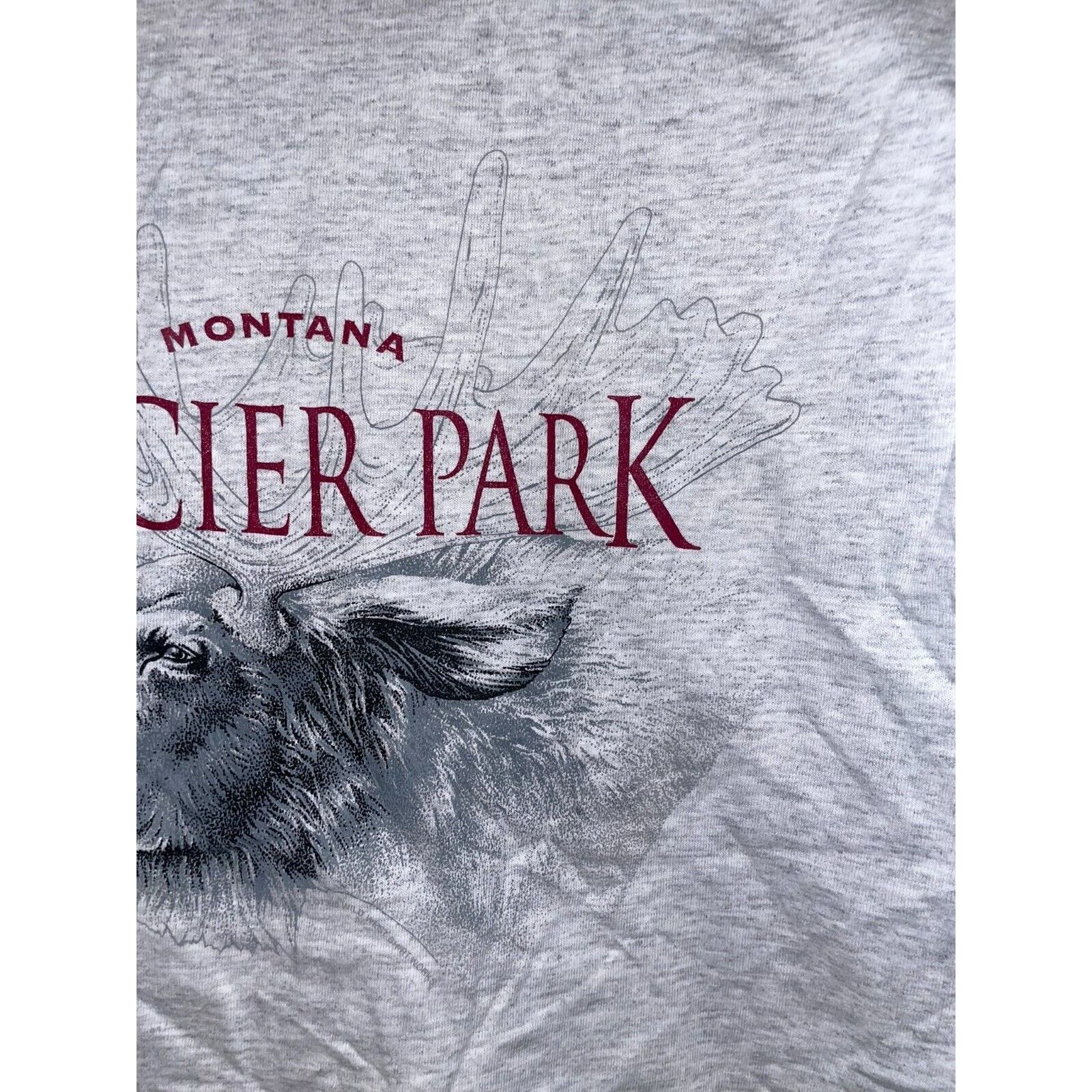 Vintage Vintage Montana Glacier Park Shirt Moose Animal Gray Tee VTG Size US L / EU 52-54 / 3 - 10 Thumbnail