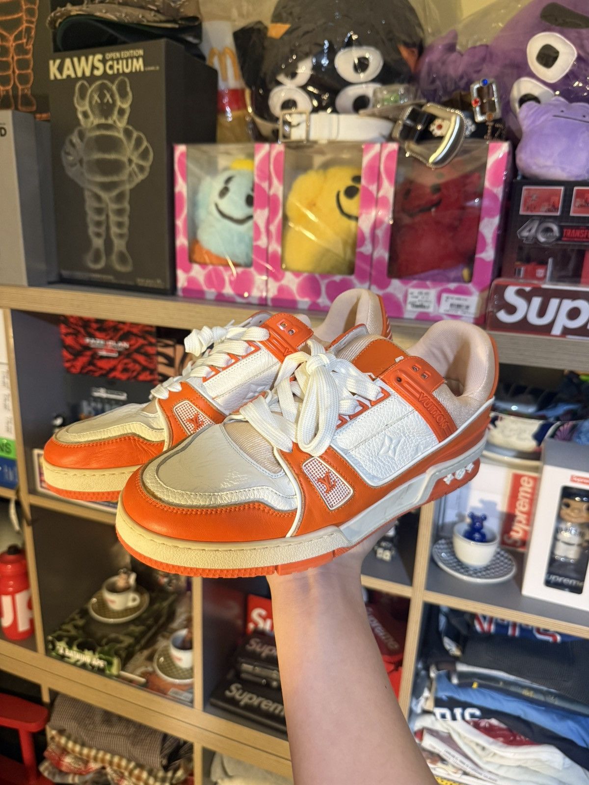 Louis Vuitton Louis Vuitton Orange/White Trainer Sneaker Size US 10 / EU 43 - 1 Thumbnail