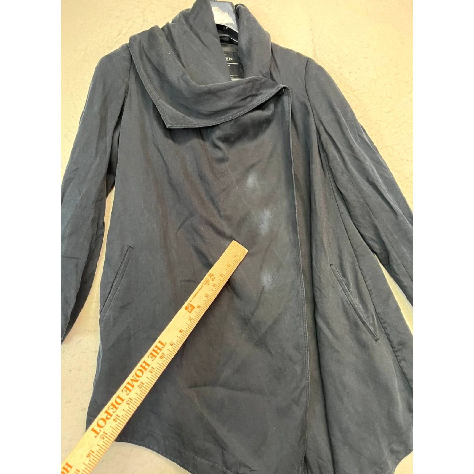 Allsaints AllSaints Wrap Sweater Black Women's Size 4 Cowl Neck Open Relaxed Regular Knitted Solid Swtwr Womens Size S / US 4 / IT 40 - 6 Thumbnail