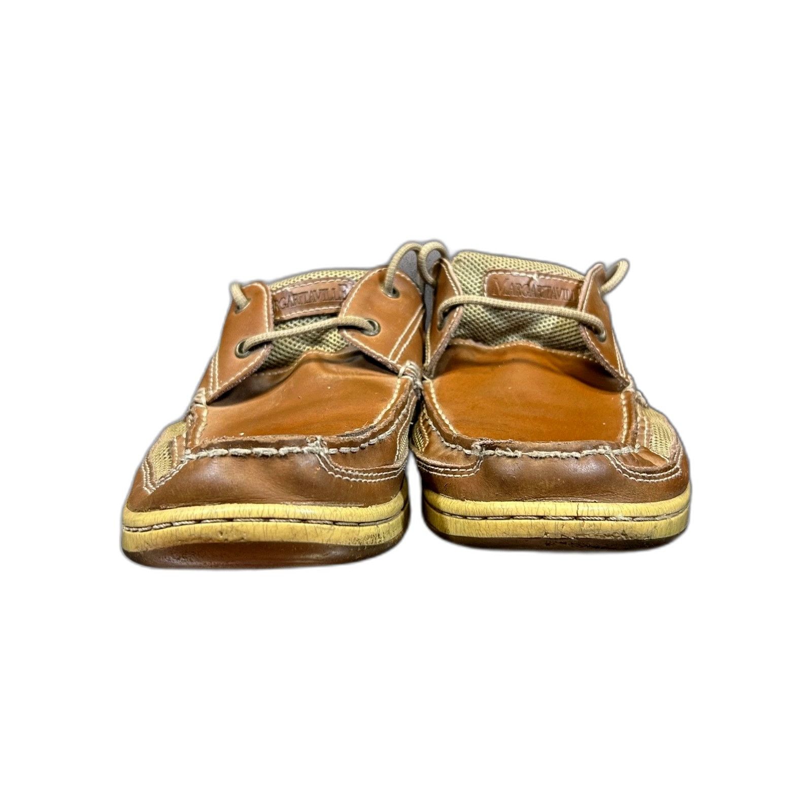 Vintage Margaritaville Anchor Brown Leather Lace Up Slip-On Boat Sho Size US 12 / EU 45 - 3 Thumbnail