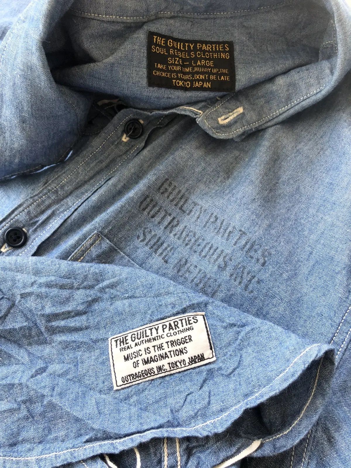 Other Wacko Maria Guilty Party Selvaged Indigo Denim Shirt Jkt Size US L / EU 52-54 / 3 - 1 Thumbnail
