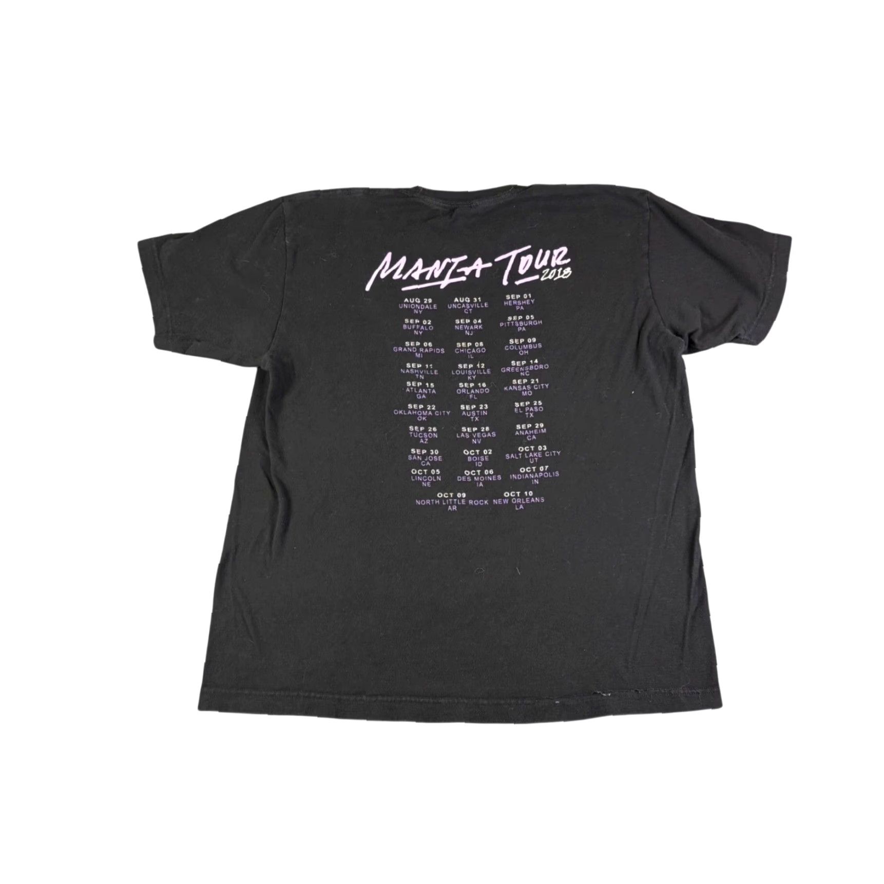 Tultex Fall Out Boy Mania Tour 2018 Band T-Shirt Black Tultex Mens Large L Graphic Tee Size US L / EU 52-54 / 3 - 2 Thumbnail