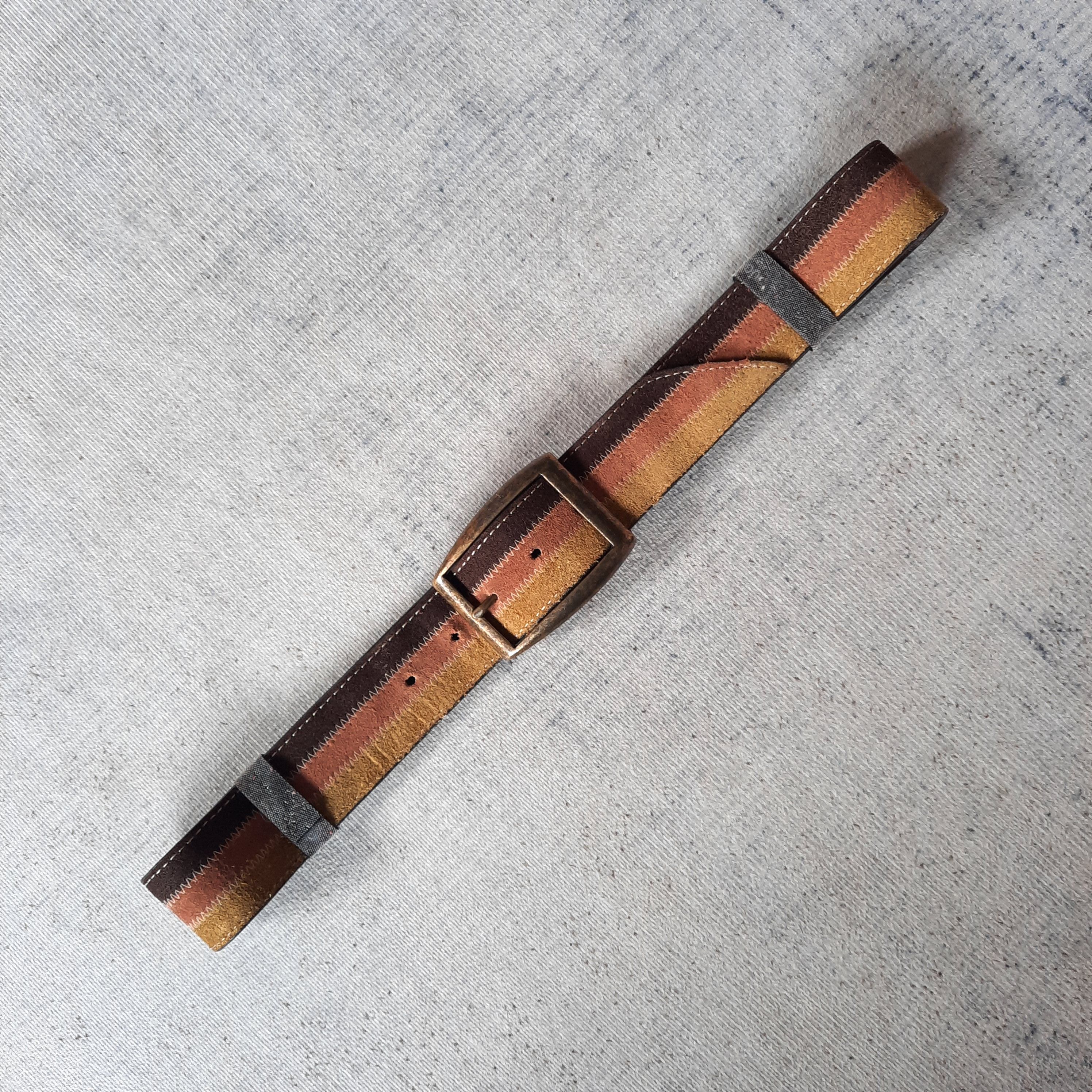 14th Addiction 🌐 Gap garrison solid brass multicolor suede leather belt Size ONE SIZE - 6 Thumbnail