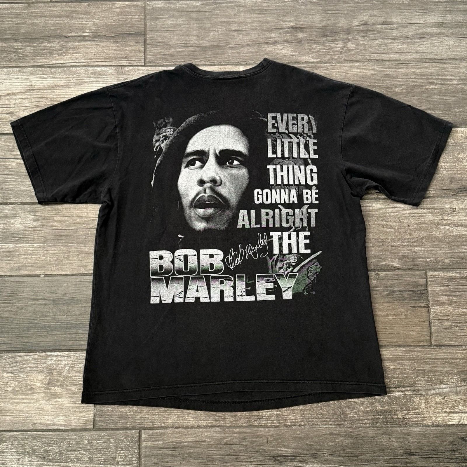 Bob Marley Y2K BOB MARLEY BLACK T-SHIRT HOT EAGLE THREE LITTLE BIRDS LY Size US L / EU 52-54 / 3 - 3 Thumbnail