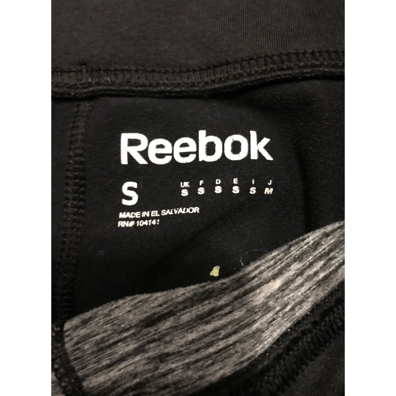 Reebok Reebok Playwarm Womens S Black Gray Polyester Stretch Leggings Athletic Compression Size 28" / US 6 / IT 42 - 2 Thumbnail