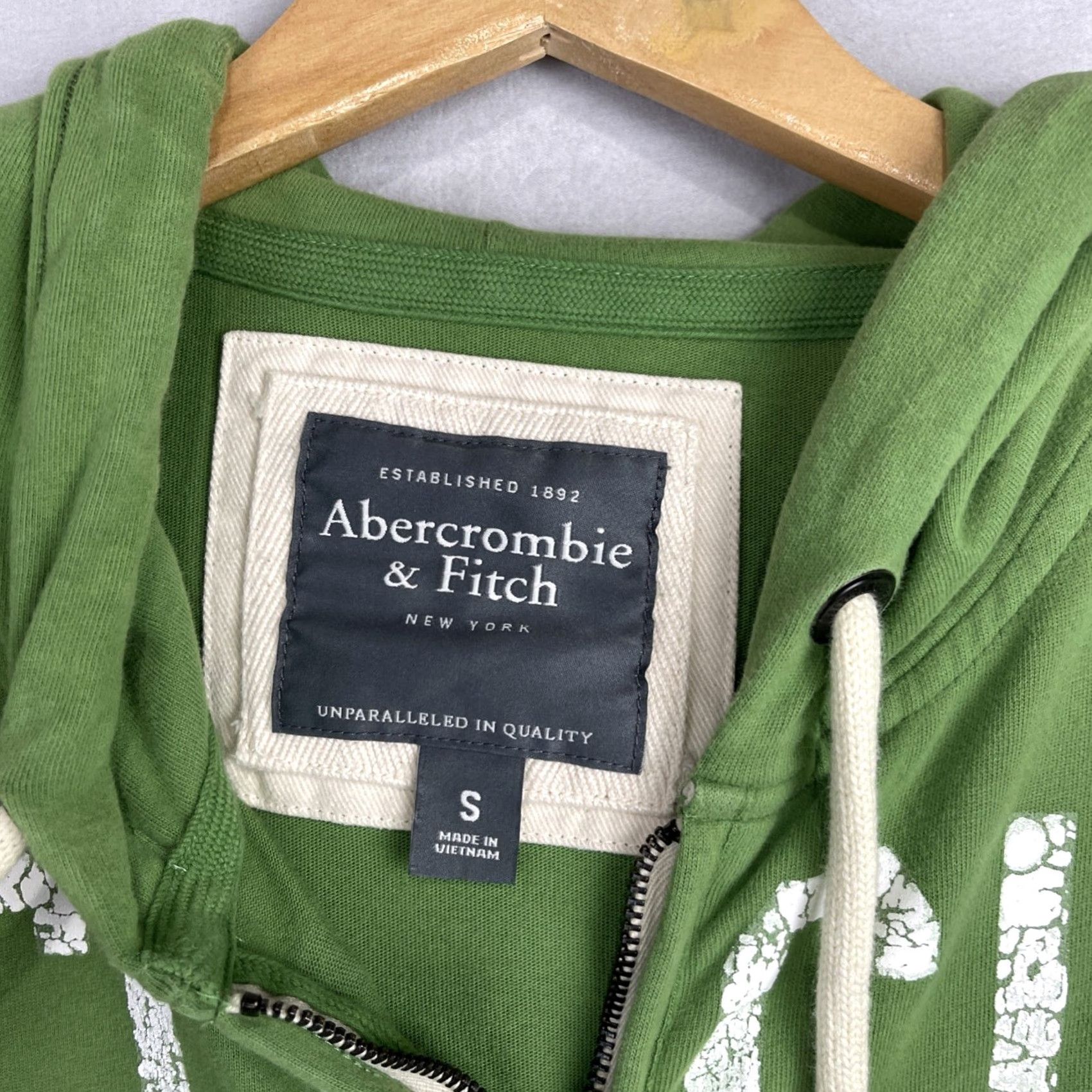 Abercrombie & Fitch VINTAGE Abercrombie & Fitch Hoodie Mens Small Green Athletic Dept Full Zip Sweater Y2K Size US S / EU 44-46 / 1 - 6 Thumbnail