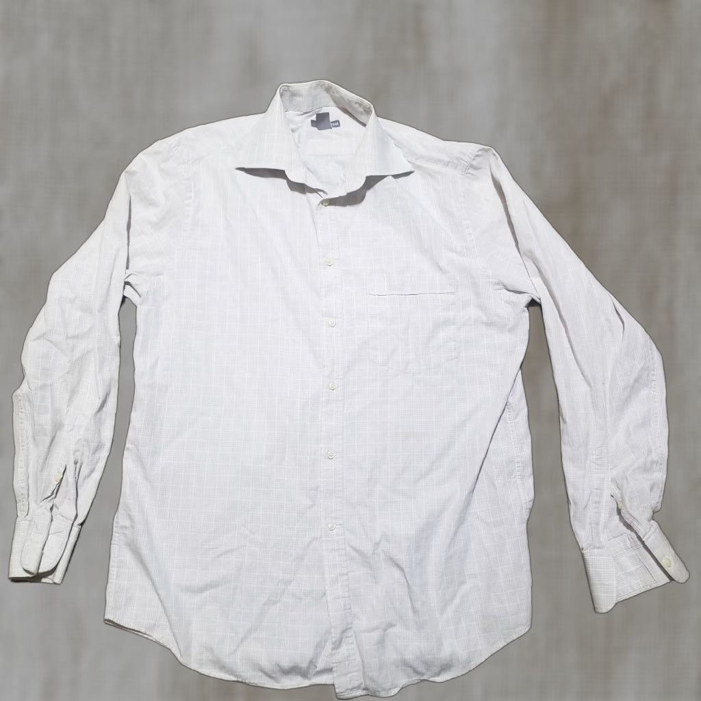 H&M H&M Shirt Button-Up Long Sleeve Adult XL Gray Solid Men Clothing Size US XL / EU 56 / 4 - 1 Thumbnail