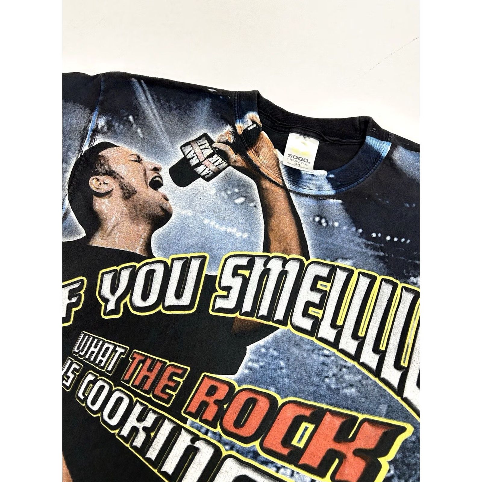 Vintage VINTAGE WWF The Rock Tee Large AOP Rare If You Smell What The Rocks Cooking Shirt Size US L / EU 52-54 / 3 - 3 Thumbnail