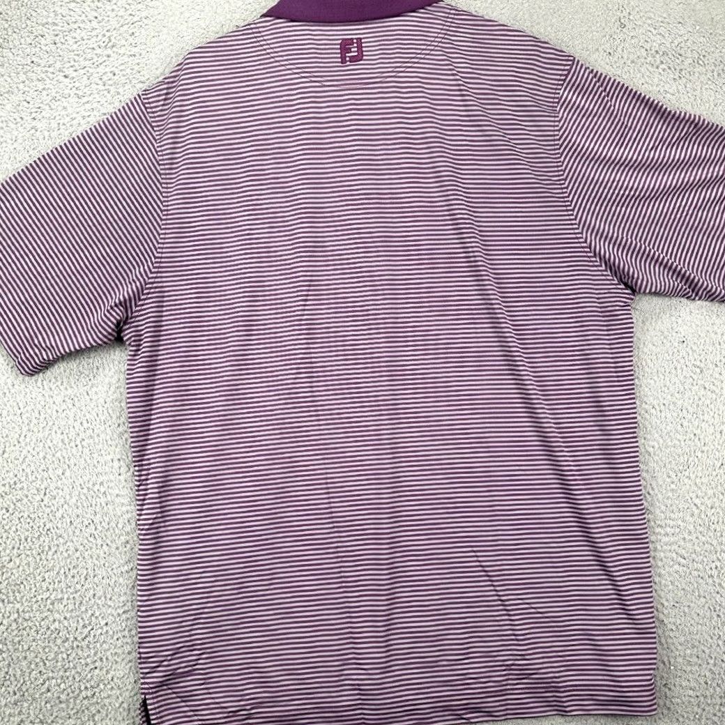 Footjoy FootJoy Shirt Mens XL Gray Golf Polo Adult Purple Grey Candy Striped Stretch Rugby Size US XL / EU 56 / 4 - 3 Thumbnail