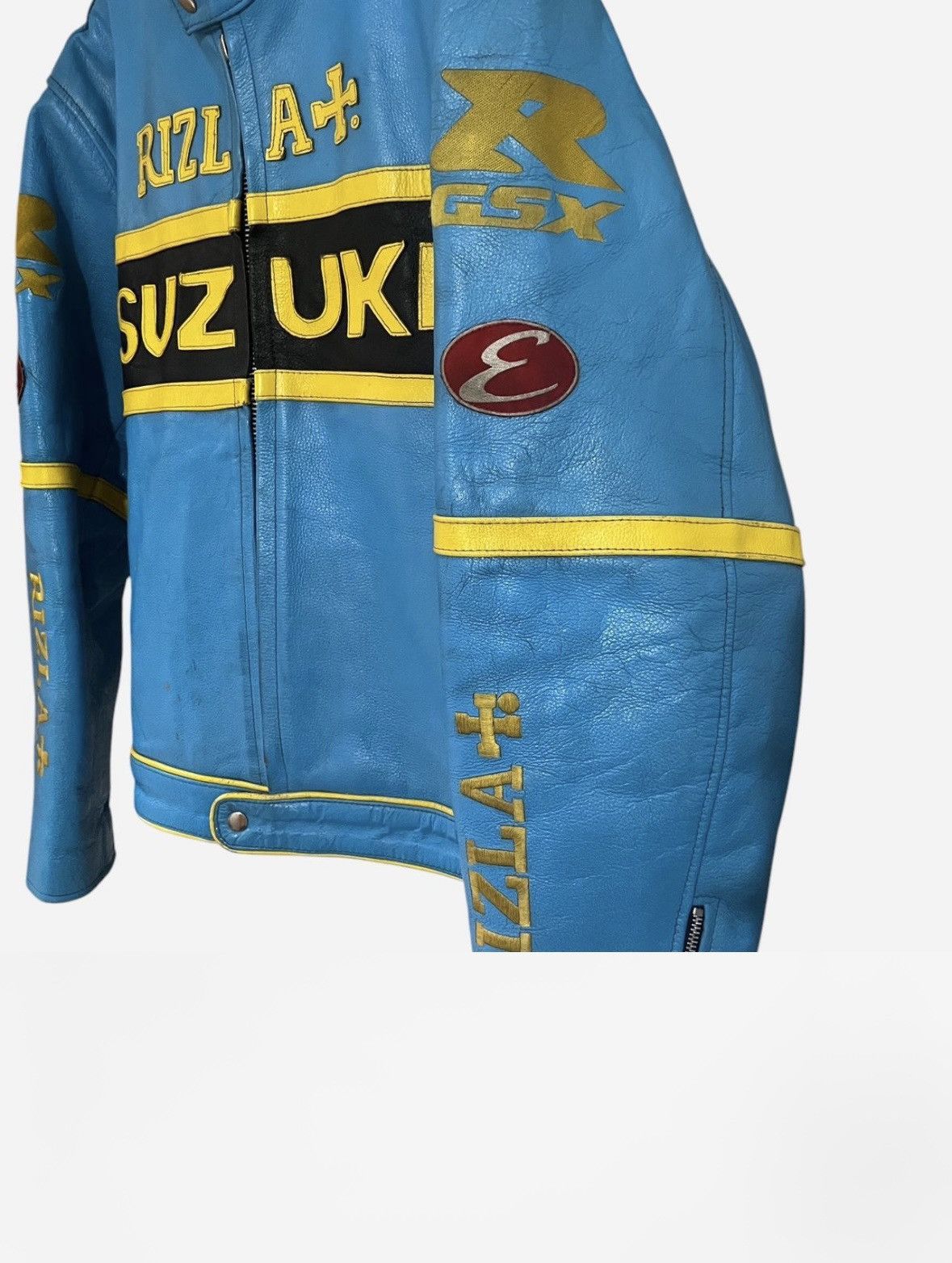 Vintage Blue Suzuki Leather Racking Jacket Size US XL / EU 56 / 4 - 3 Thumbnail