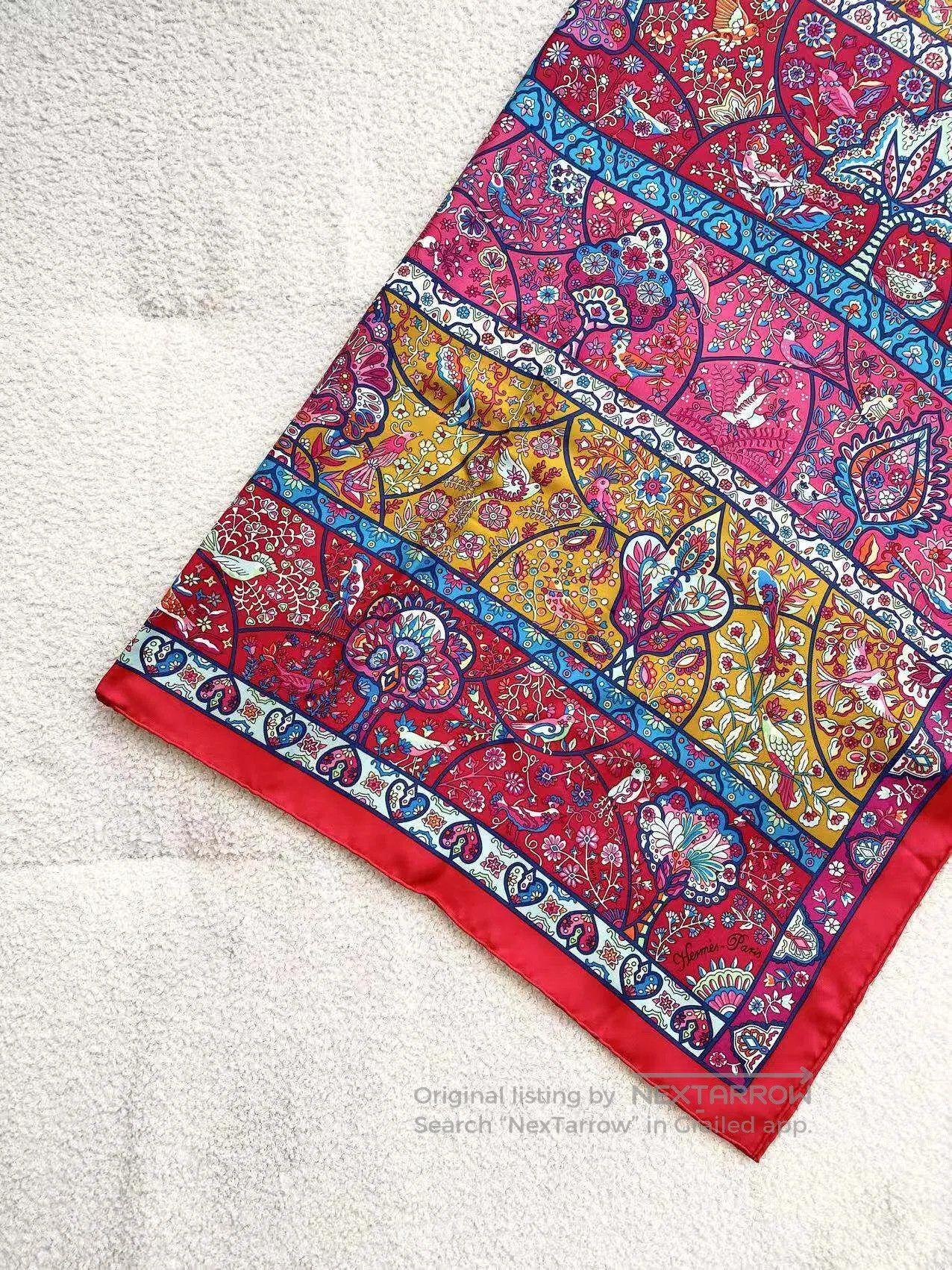 Hermes Hermes Flower and Bird Paradise Silk Scarf| Size ONE SIZE - 4 Thumbnail
