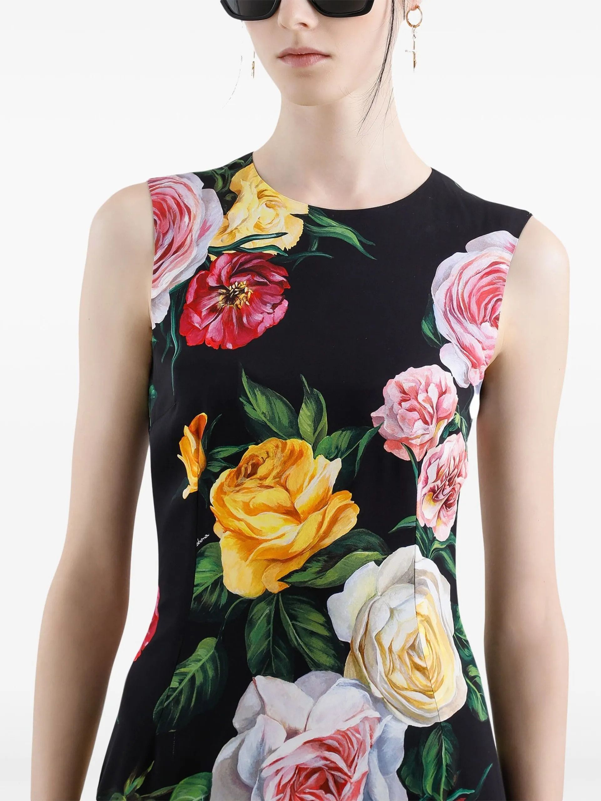 Dolce & Gabbana o1s22i1n0225 Floral Silk Dress in Multicolor Size M / US 6-8 / IT 42-44 - 3 Thumbnail