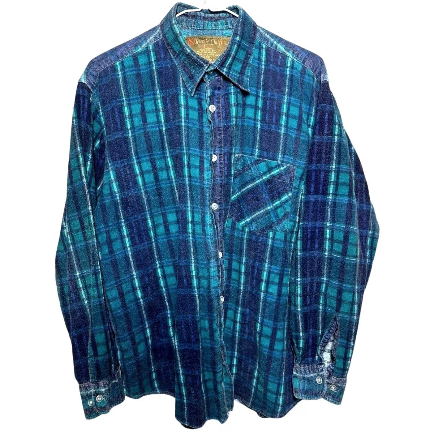 Vintage Rustic Outfitters Mens Plaid Flannel Long Sleeve Button Up Shirt Large Green Casual Size US L / EU 52-54 / 3 - 3 Thumbnail