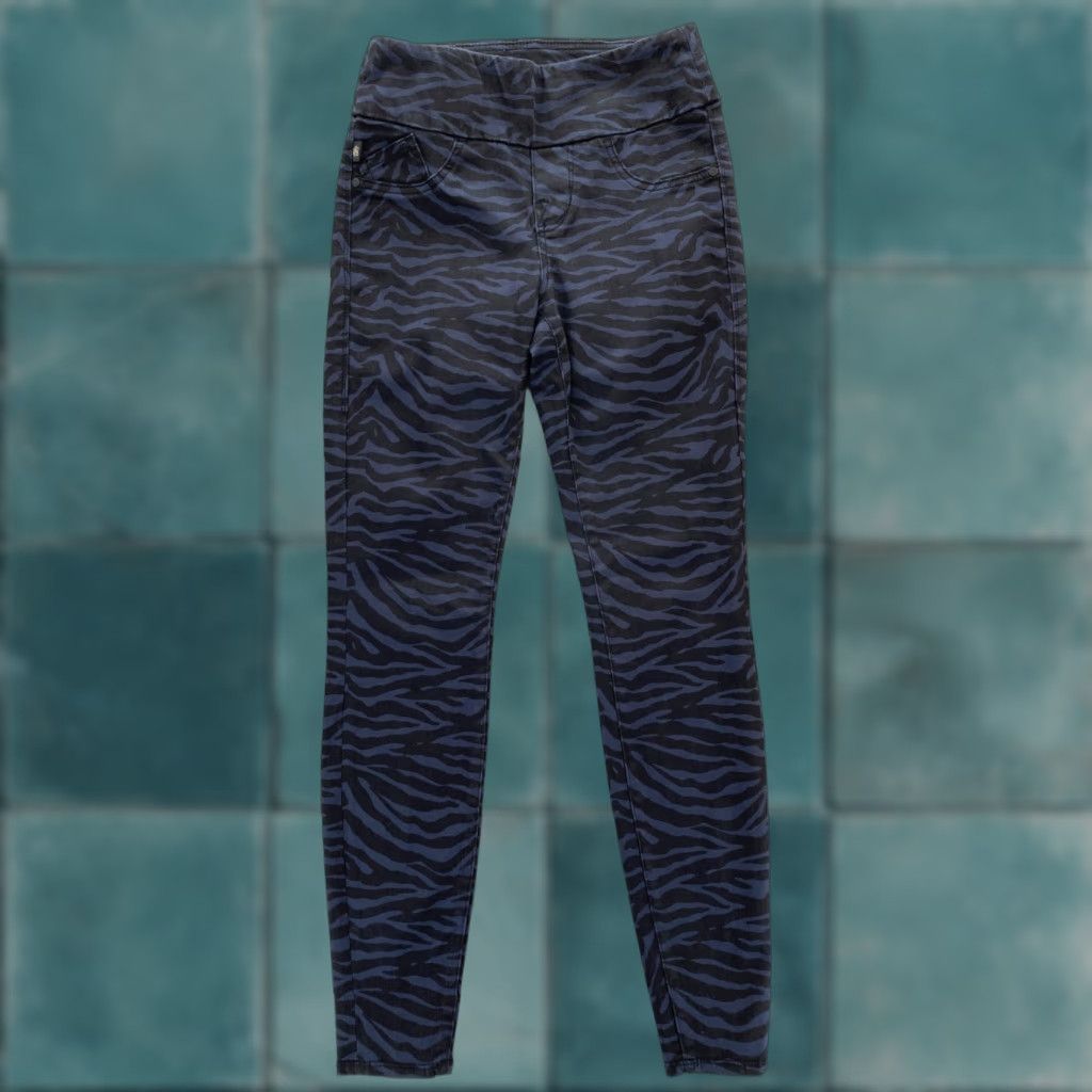 Vintage Rock & Republic Denim RX Fever Pull On Jeans Women's 4 Blue Tiger Stripe Stretch Size 27" / US 4 / IT 40 - 1 Thumbnail