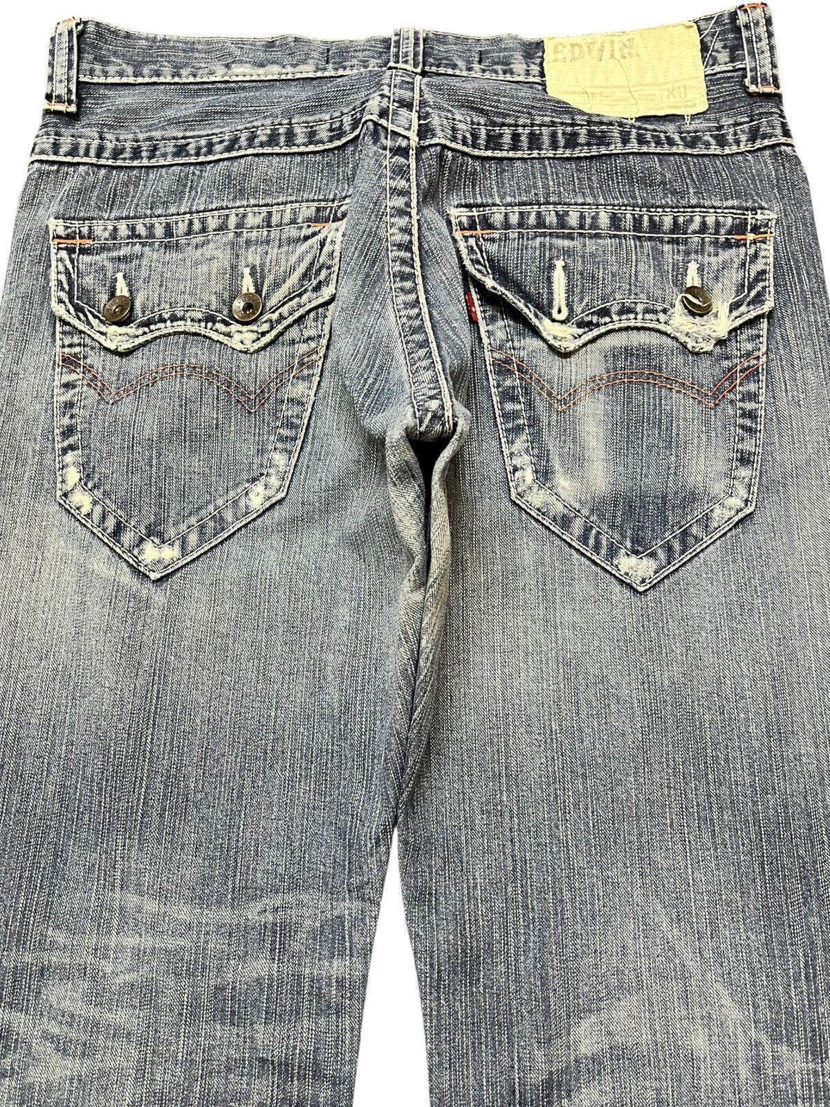 Edwin Vintage Edwin Exclusive Vintage Faded Flare Distressed Denim Size US 33 - 7 Thumbnail