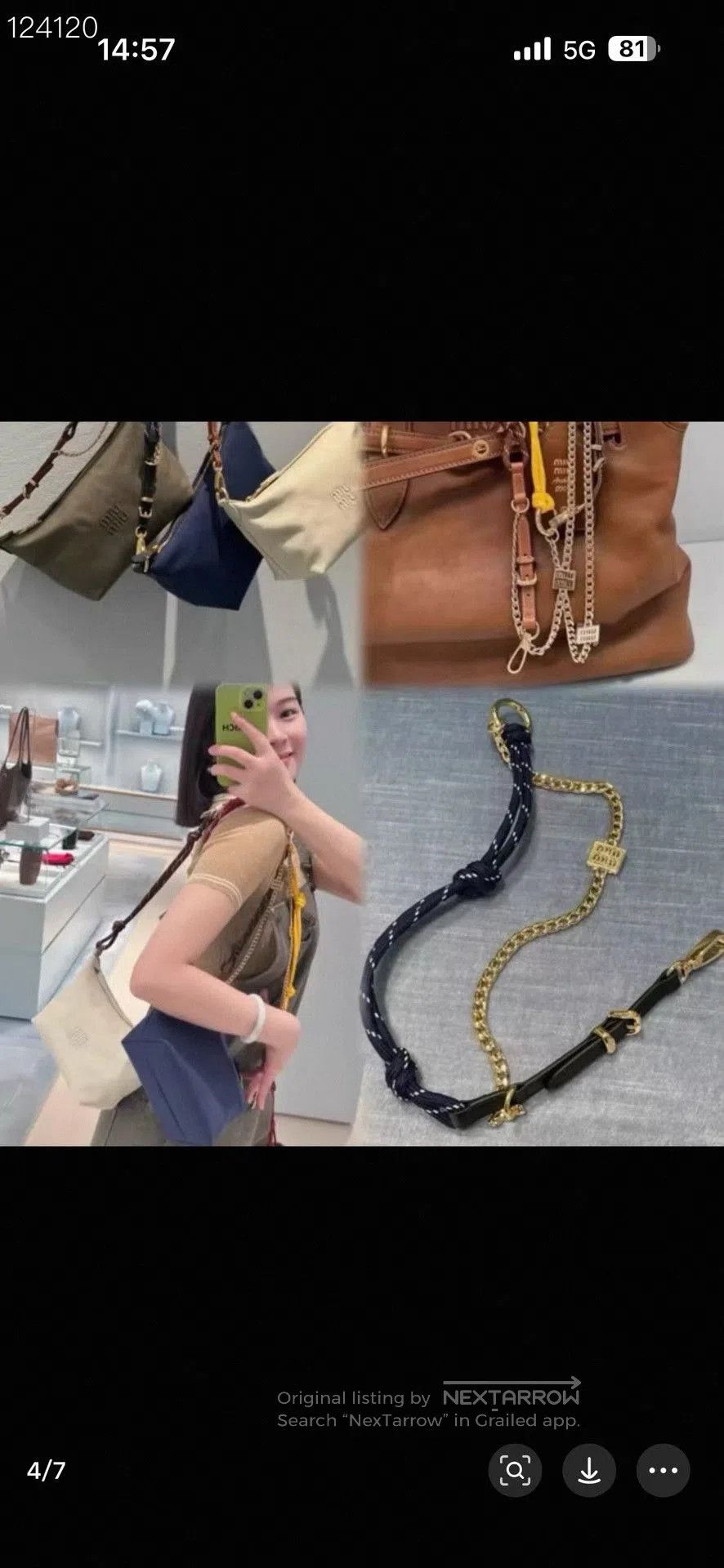 Miu Miu Miu Miu Twisted Leather Chain Bag. Size ONE SIZE - 7 Thumbnail