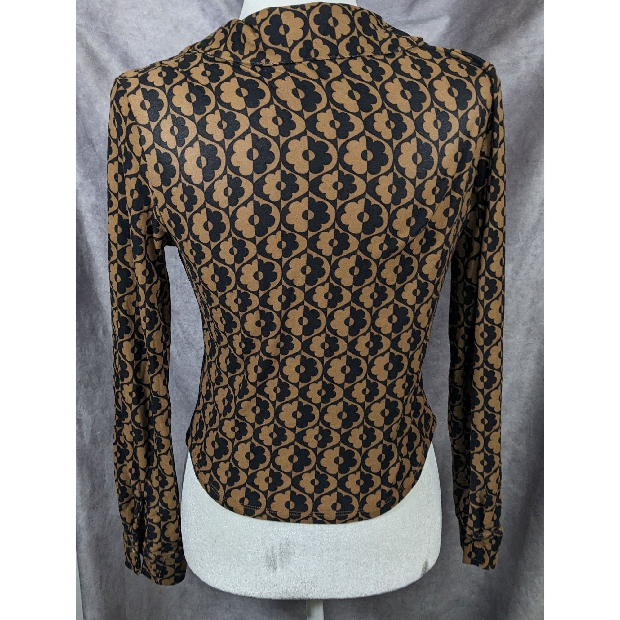 Other Retro Black And Brown Floral Button Down Top by No Boundarie Size S / US 4 / IT 40 - 9 Thumbnail