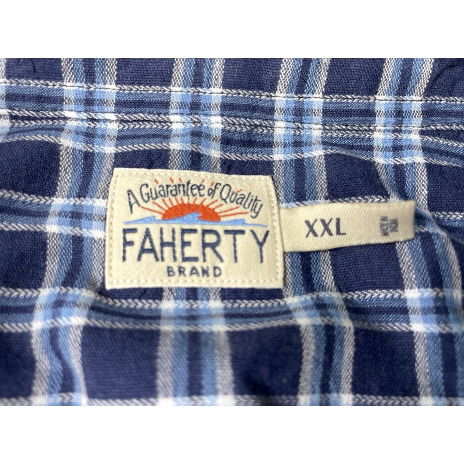 Faherty Faherty Shirt Mens 2XL Blue Plaid Button-Up Tencel Cotton Organic Casual Shirt Size US XXL / EU 58 / 5 - 3 Thumbnail
