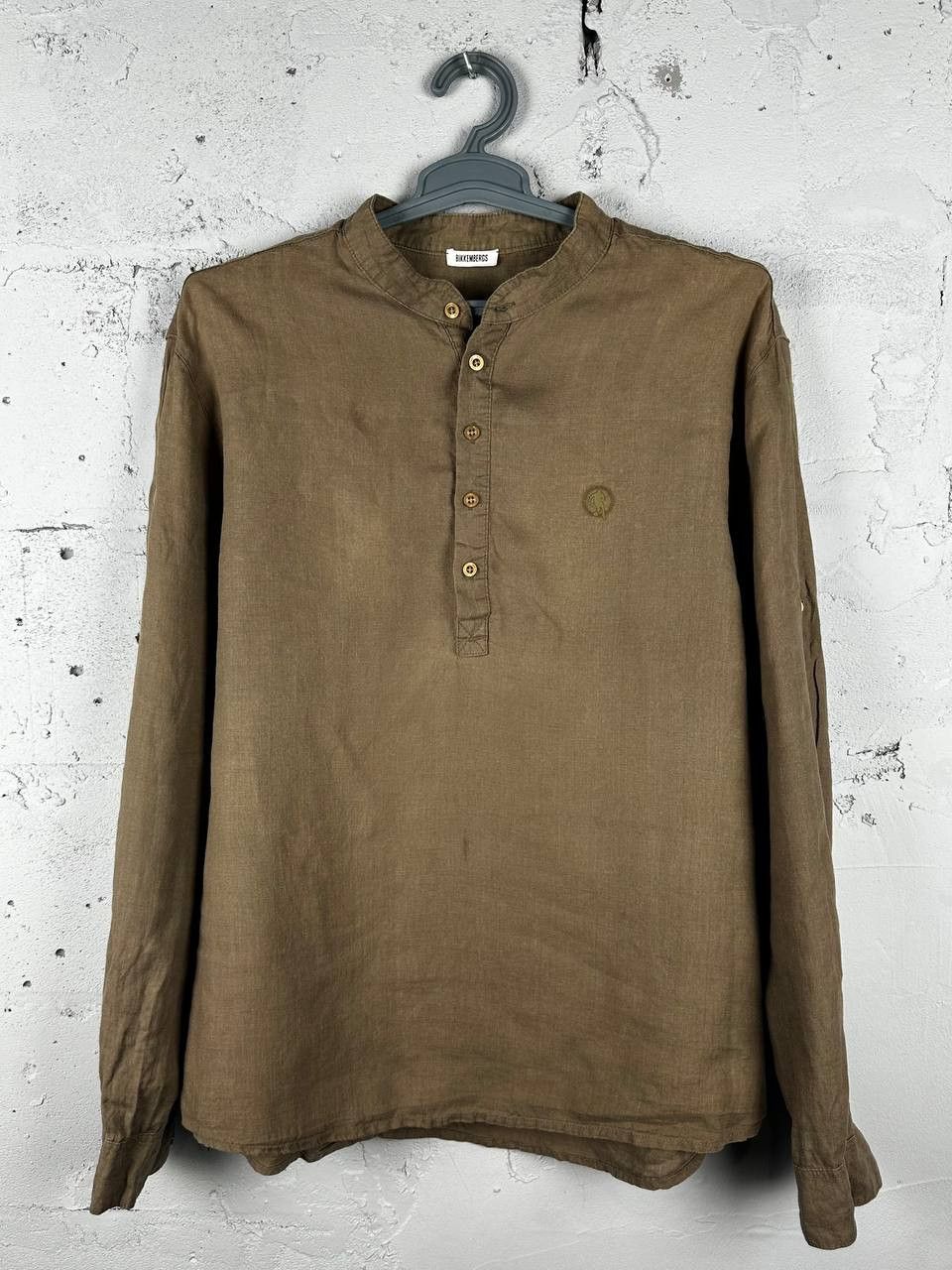 Dirk Bikkembergs Vintage Bikkembergs Linen Brown Collar Logo Shirt Size XXL Size US XXL / EU 58 / 5 - 2 Thumbnail