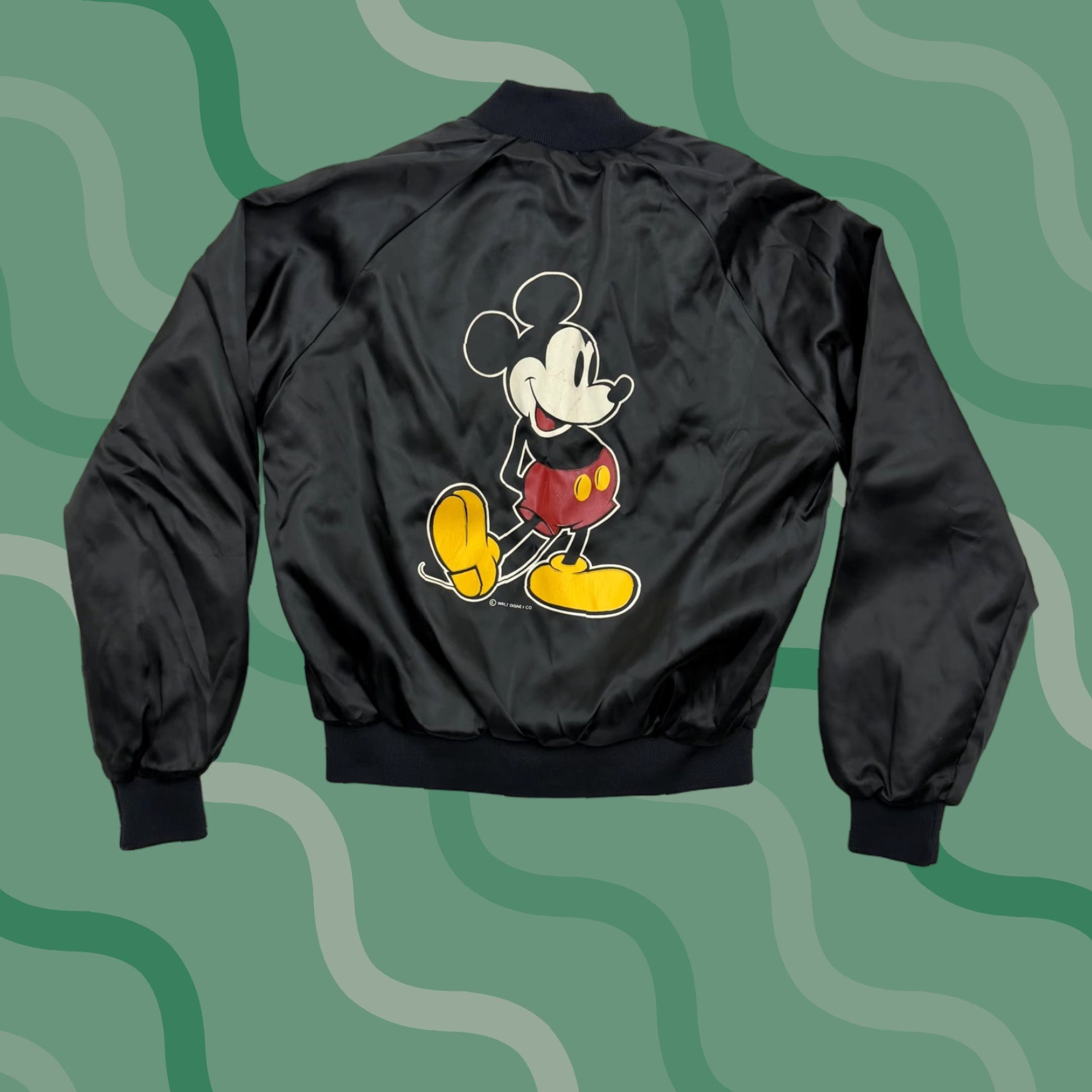 Chalk Line VINTAGE Chalk Line Mickey Mouse Disney Jacket Mens S Black Satin Bomber 80s Size US S / EU 44-46 / 1 - 1 Thumbnail