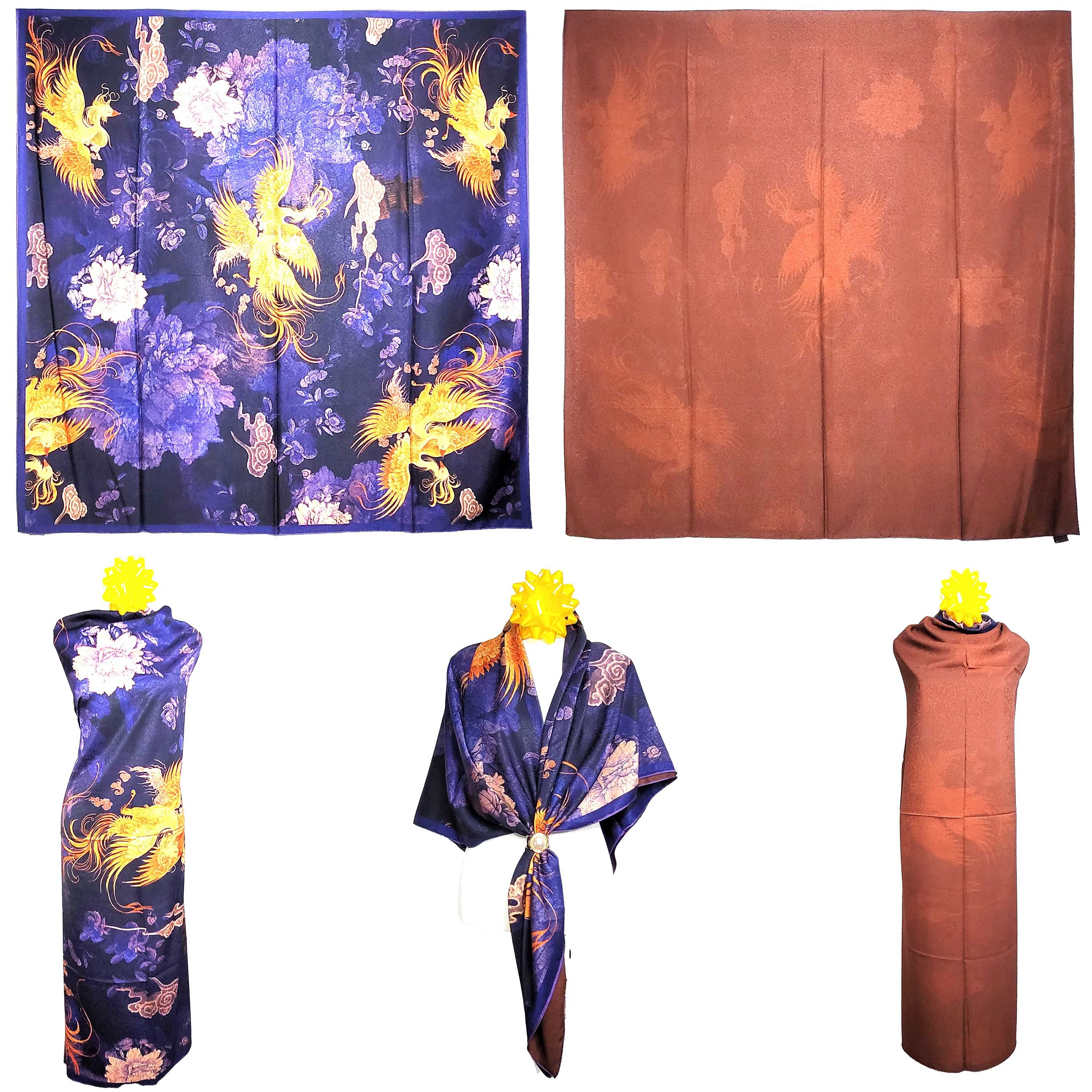 Other NWT Double Sided Silk Scarf 52"x52" Large Square Wrap 3204 Size ONE SIZE - 1 Thumbnail