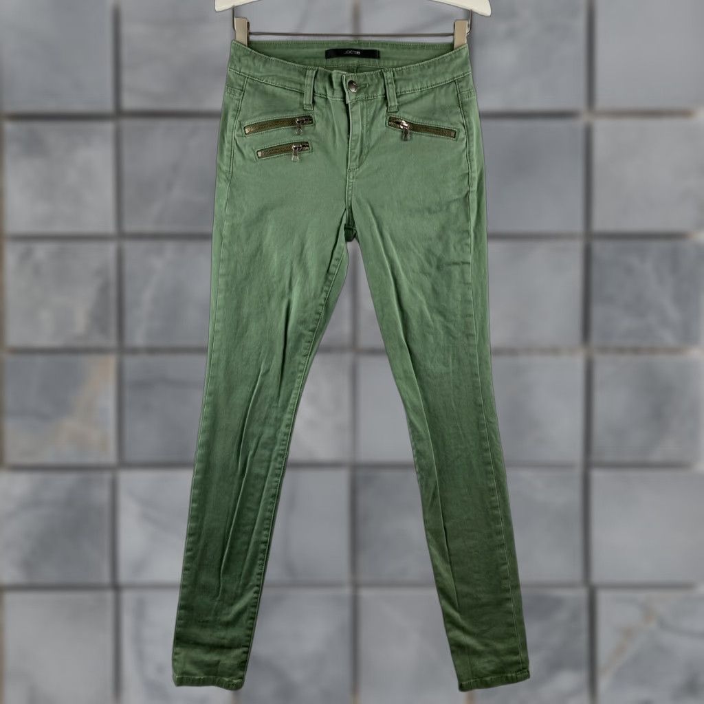 Vintage Joe's Jeans Womens Jeans Skinny Rocker 25 Green Denim Stretch Zipper Belt Loops Inseam 30.5 Tappered Regular Modern Casual Fall Spring Summer Winter 0 Size 42" / US 20 - 1 Thumbnail