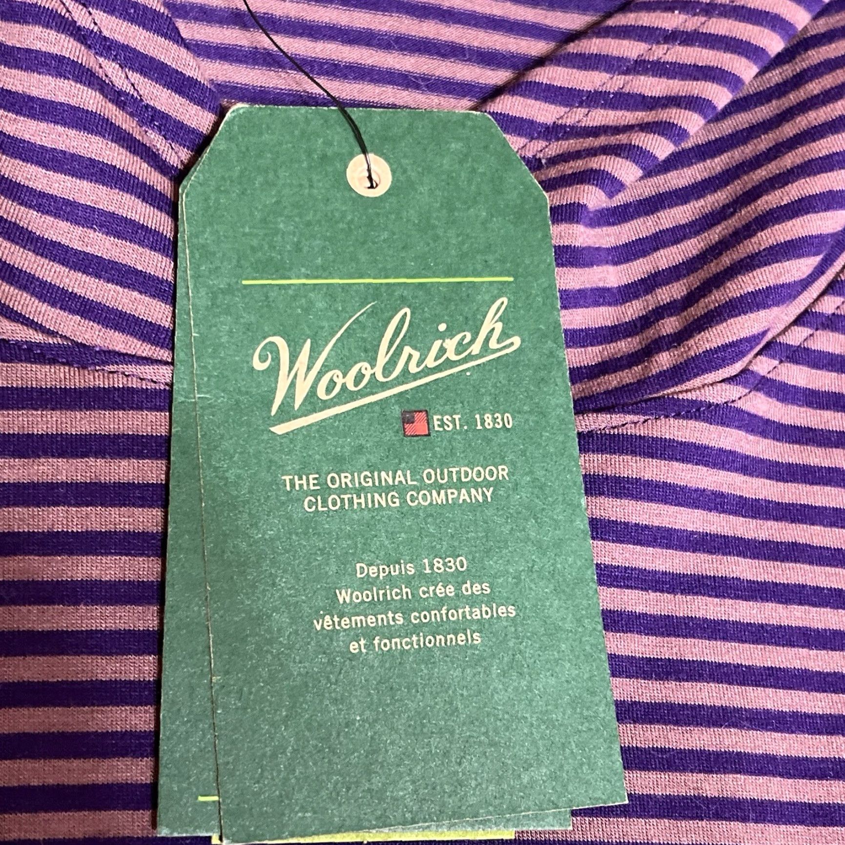 Vintage Woolrich T-Shirt Hoodie Hooded Long Sleeve Striped Purple XL Women’s Regular Basic Outdoor NWT Size XL / US 12-14 / IT 48-50 - 7 Thumbnail