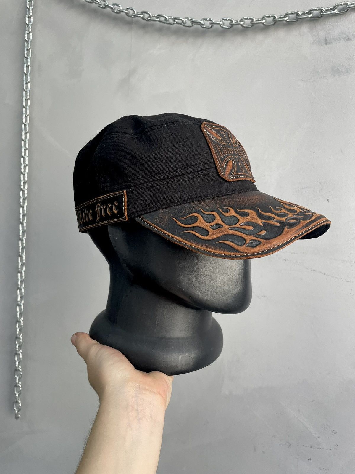 West Coast Choppers West Coast Choppers Flames cadet hat cap y2k Size ONE SIZE - 1 Thumbnail