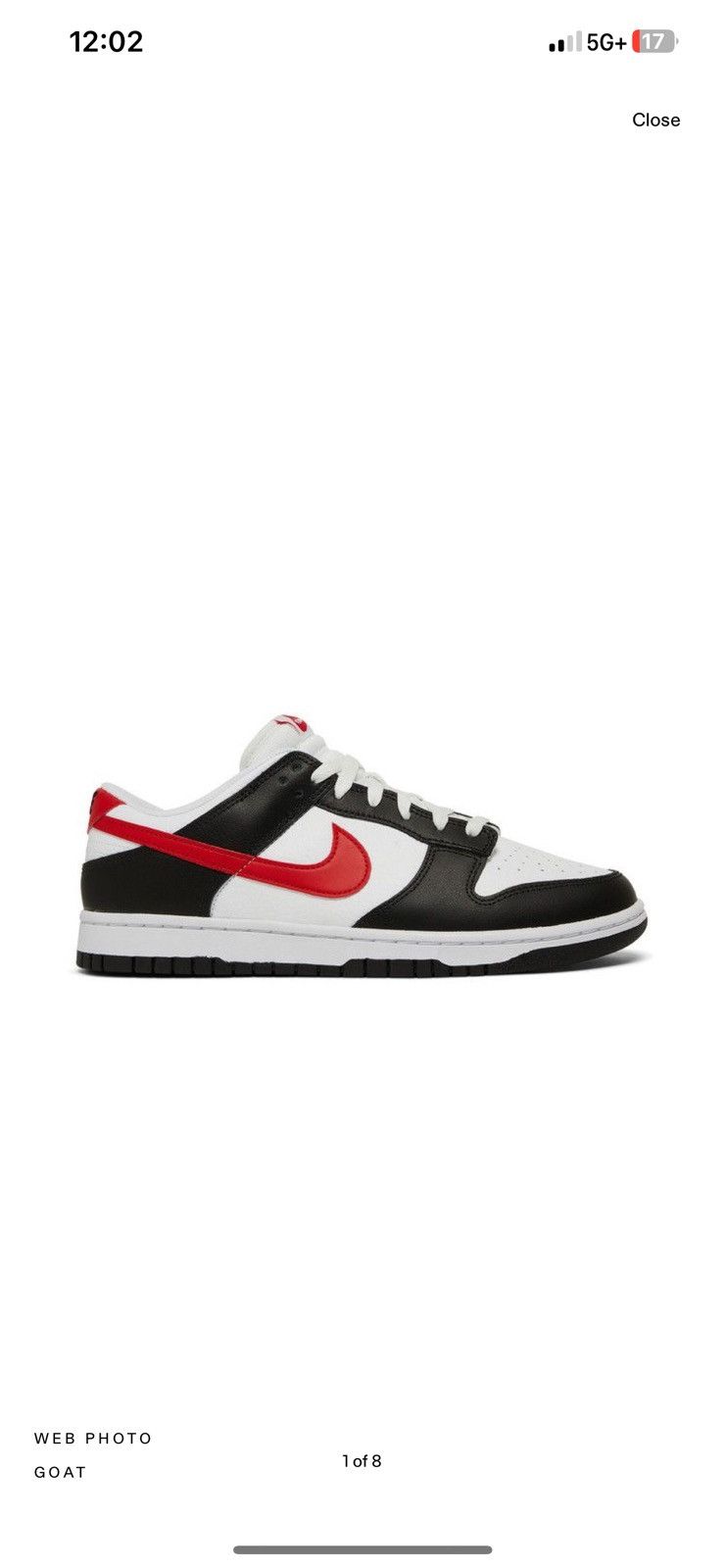 Nike Nike Dunk Low ‘Black White Red’ Size US 9.5 / EU 42-43 - 3 Thumbnail