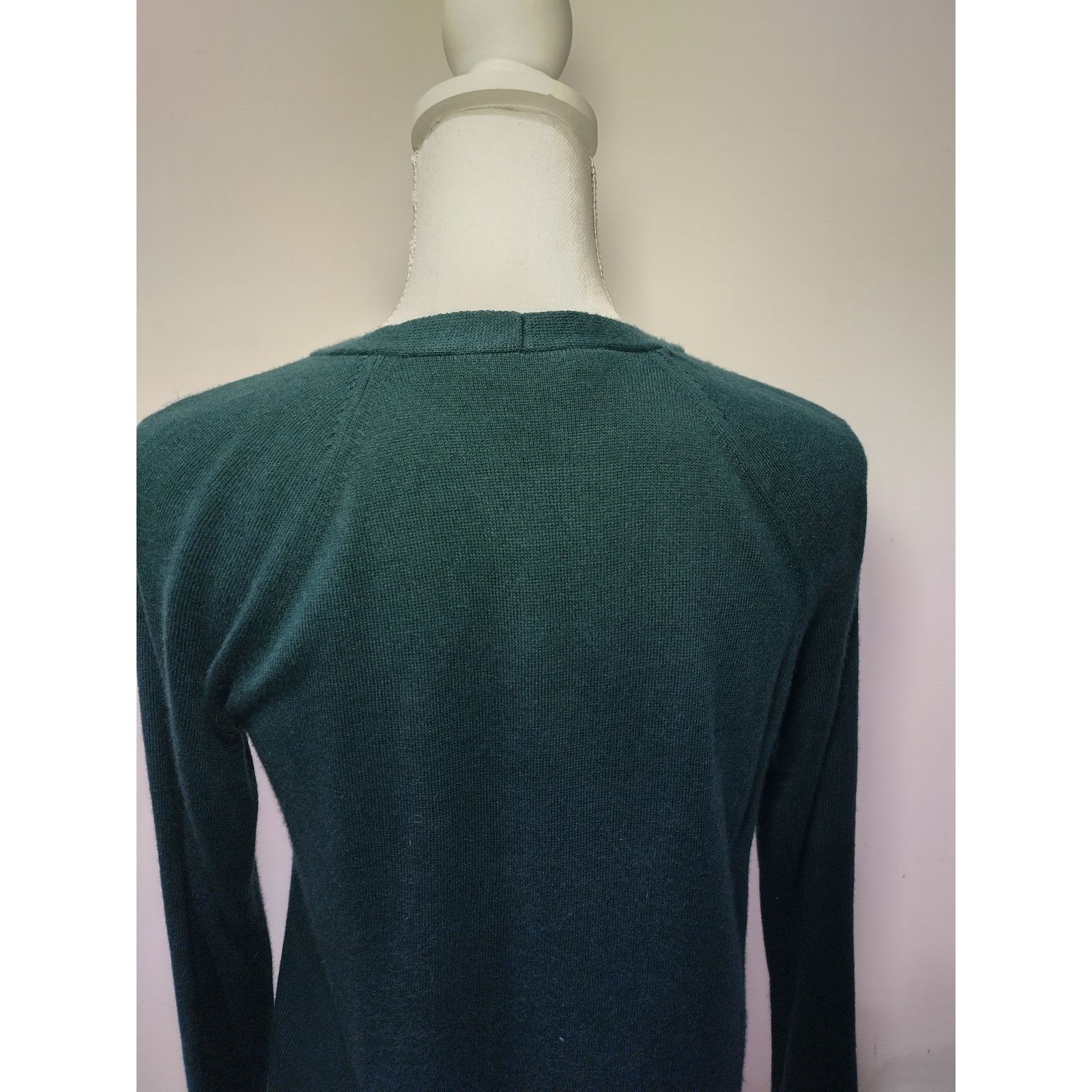Loft Loft Womens V-Neck Sweater Long Sleeve Ribbed Pullover Green Size XS / US 0-2 / IT 36-38 - 5 Thumbnail