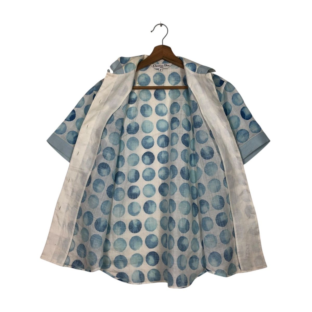 Christian Dior Monsieur 🔥OCEAN BABY BLUE CHRISTIAN DIOR SPORTS BUTTON UPS FULL PRINT Size S / US 4 / IT 40 - 13 Thumbnail