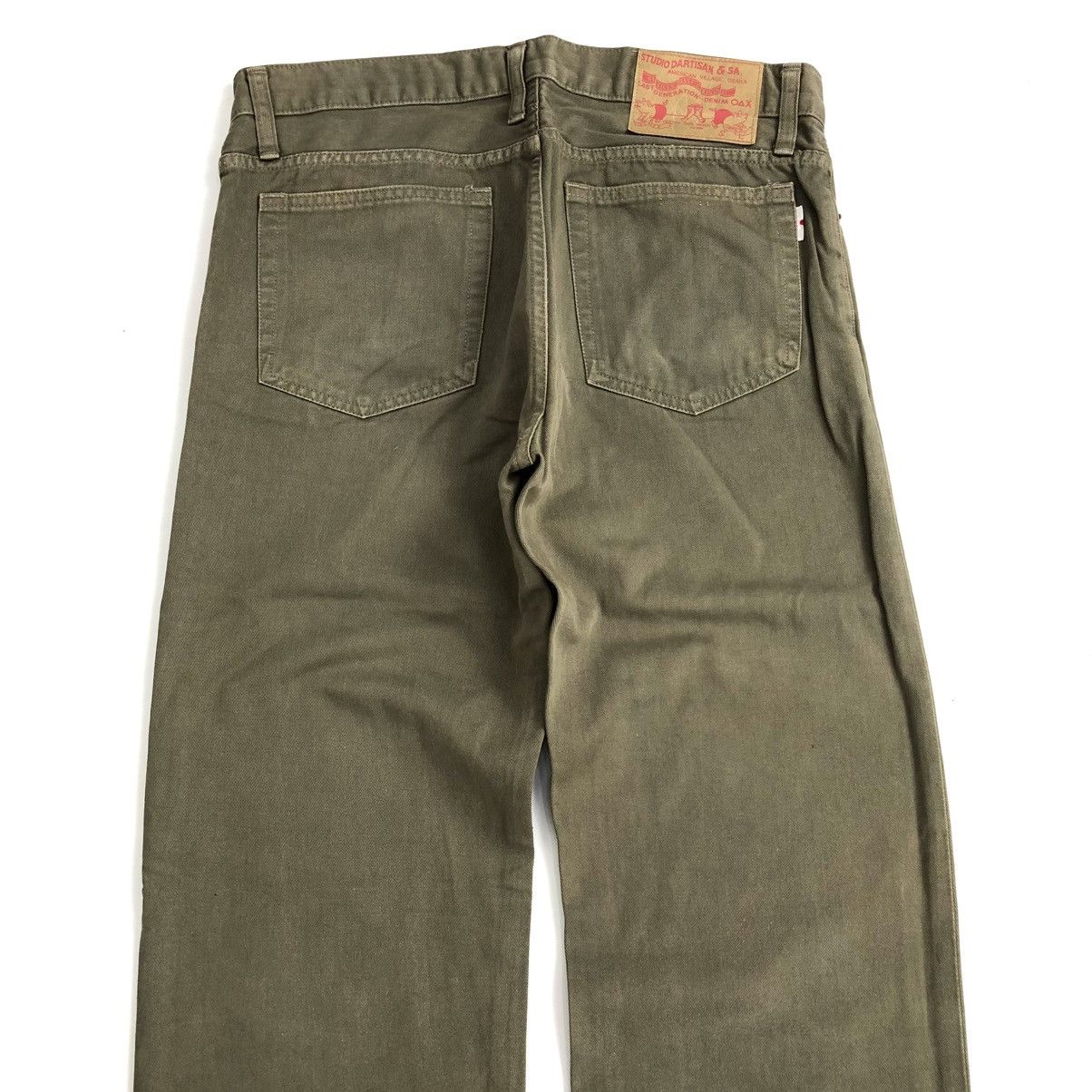 Japanese Brand × Studio D'Artisan × Vintage 🐷 Vintage Studio D'Artisan Olive Green Washed Jeans Size US 31 - 14 Thumbnail