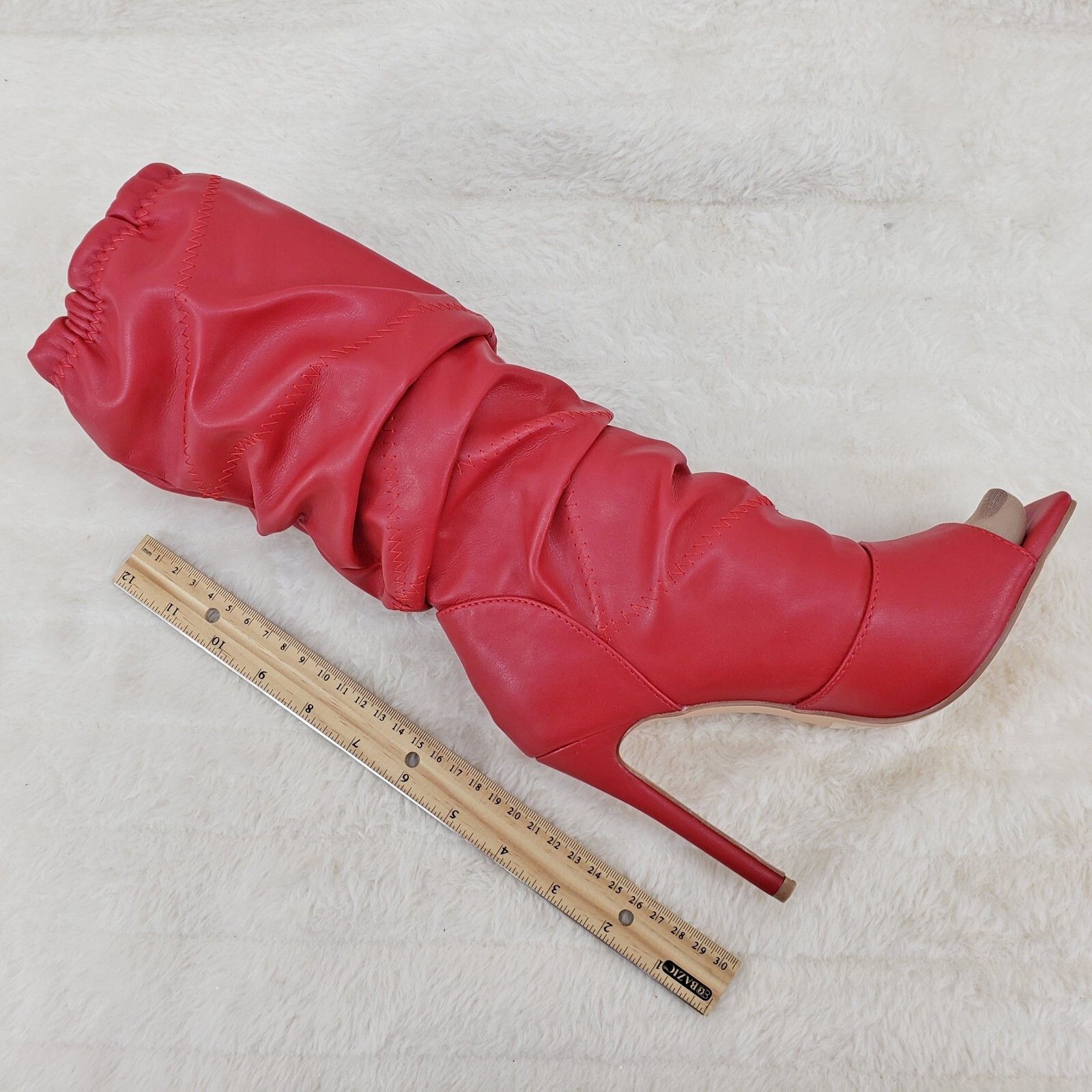 Other Victoria RED Square toe Mid Calf Adjustable Slouch Scrunch P Size US 9 / IT 39 - 6 Thumbnail