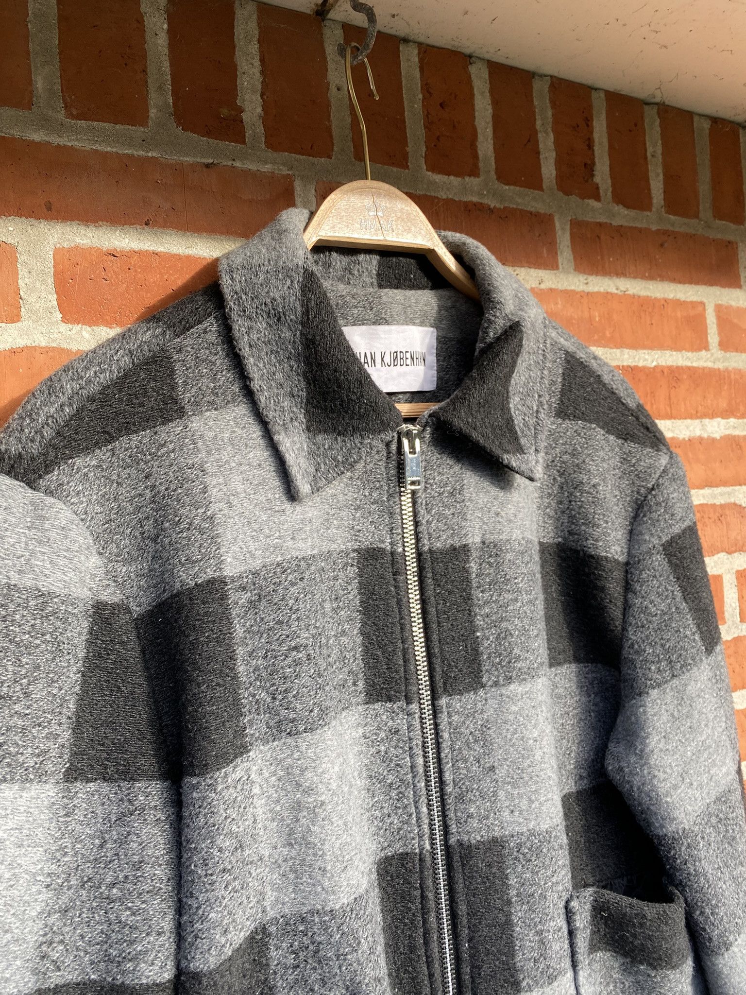 Acne Studios $810 - 50/L - Zip Boxy Jacket - Black/Grey Check Size US L / EU 52-54 / 3 - 16 Thumbnail