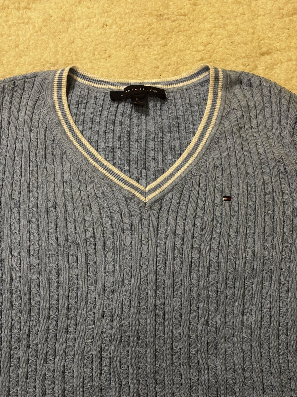 Tommy Hilfiger Women’s blue short sleeve sweater1549 Size M / US 6-8 / IT 42-44 - 2 Thumbnail