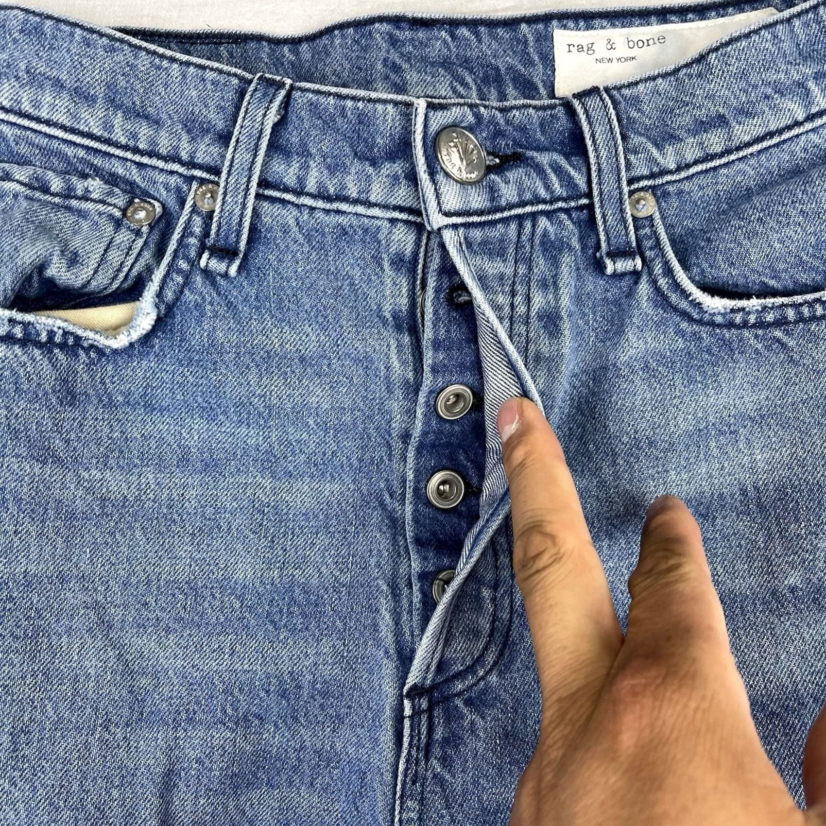 Rag & Bone rag & bone Jeans Womens 26 Blue 90s High Rise Brighton Button Fly Casual Jeans Size 26" / US 2 / IT 38 - 7 Thumbnail