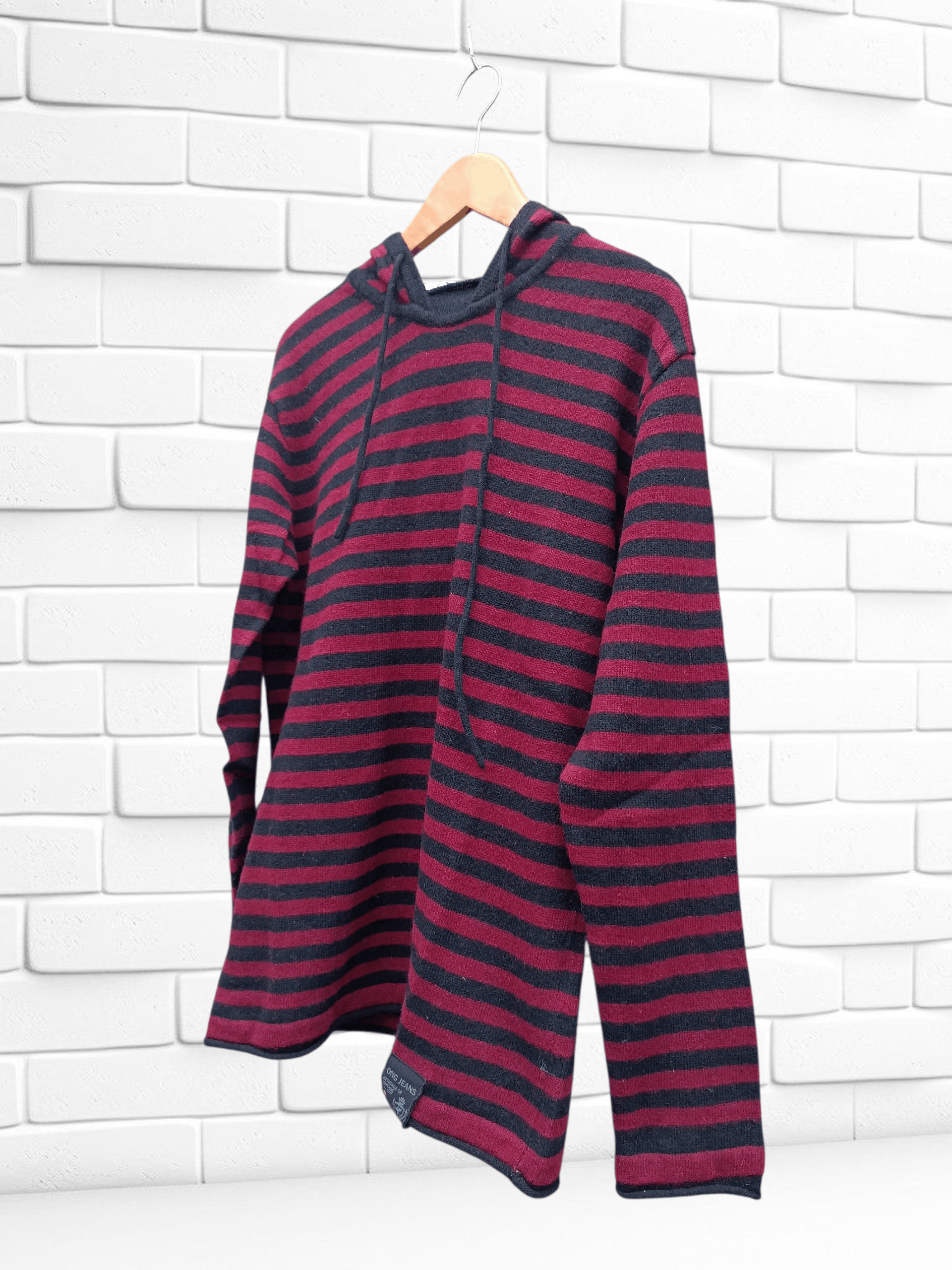 Japanese Brand Japanese Brand Knit Striped Sailor Hoodie Sweater Size US M / EU 48-50 / 2 - 2 Thumbnail