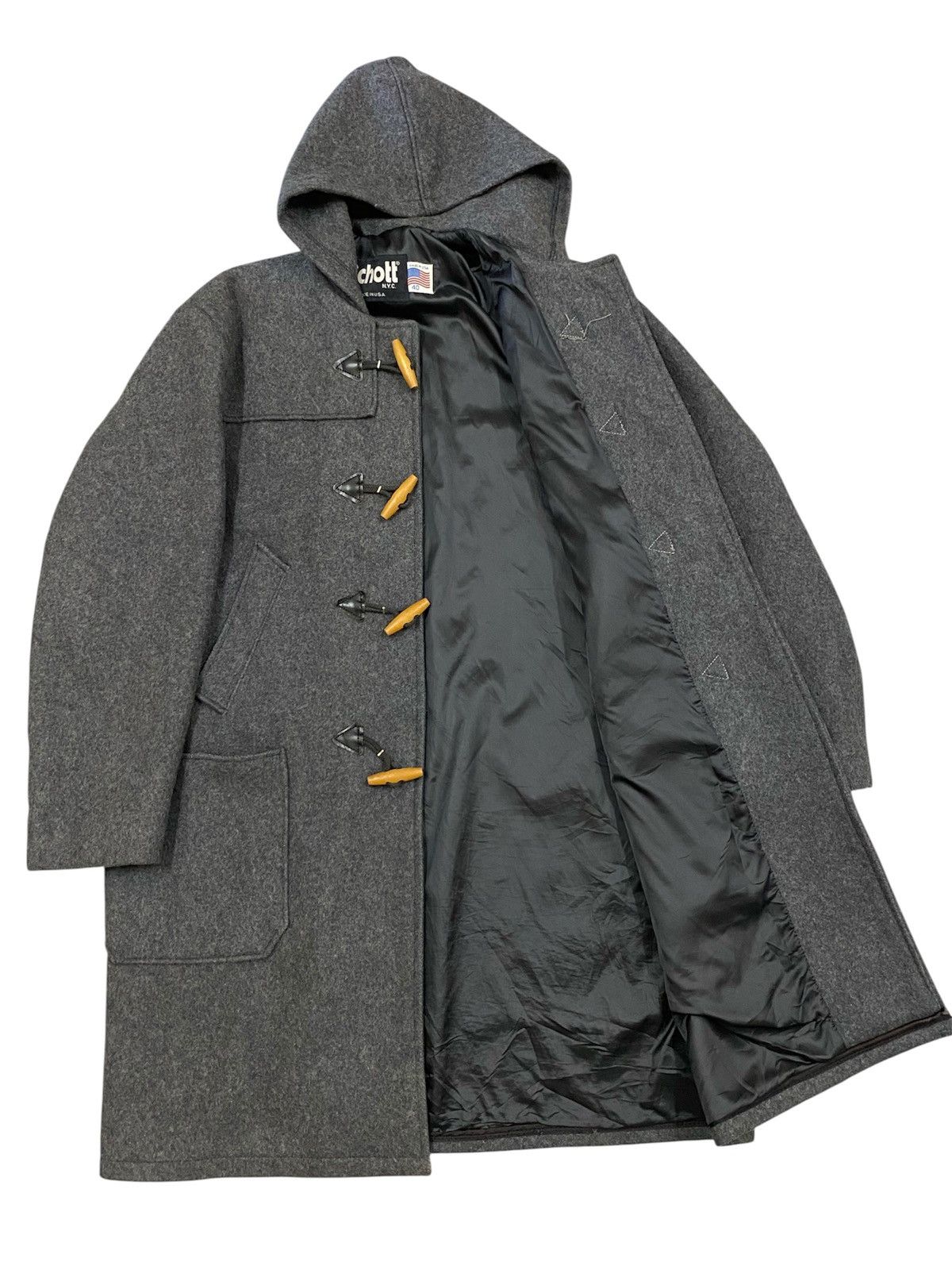 Schott Vtg Schott N.Y.C USA Duffle Wool Jacket Size US S / EU 44-46 / 1 - 1 Thumbnail