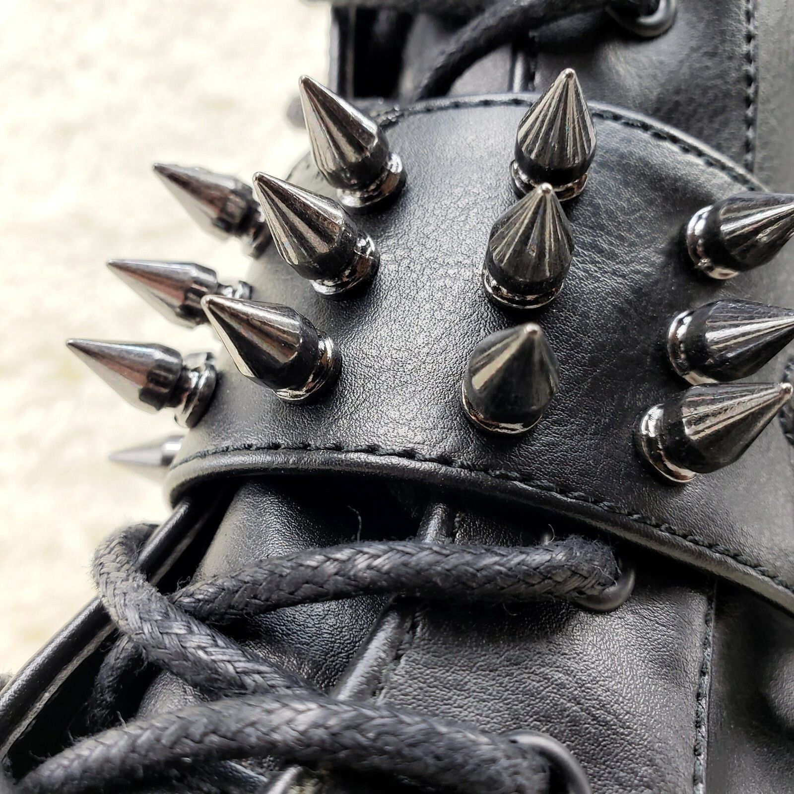 Other DEMONIA Swing 327 Black Knee Boot 5.5" Platform Studs & Spik Size US 9 / IT 39 - 5 Thumbnail