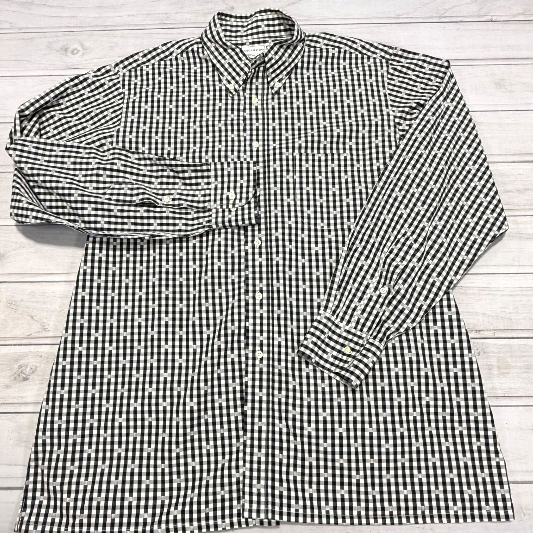 Vintage Maus & Hoffman Shirt Mens XL Black White Check Egyptian 2 Ply Cotton Button Up Size US XL / EU 56 / 4 - 3 Thumbnail