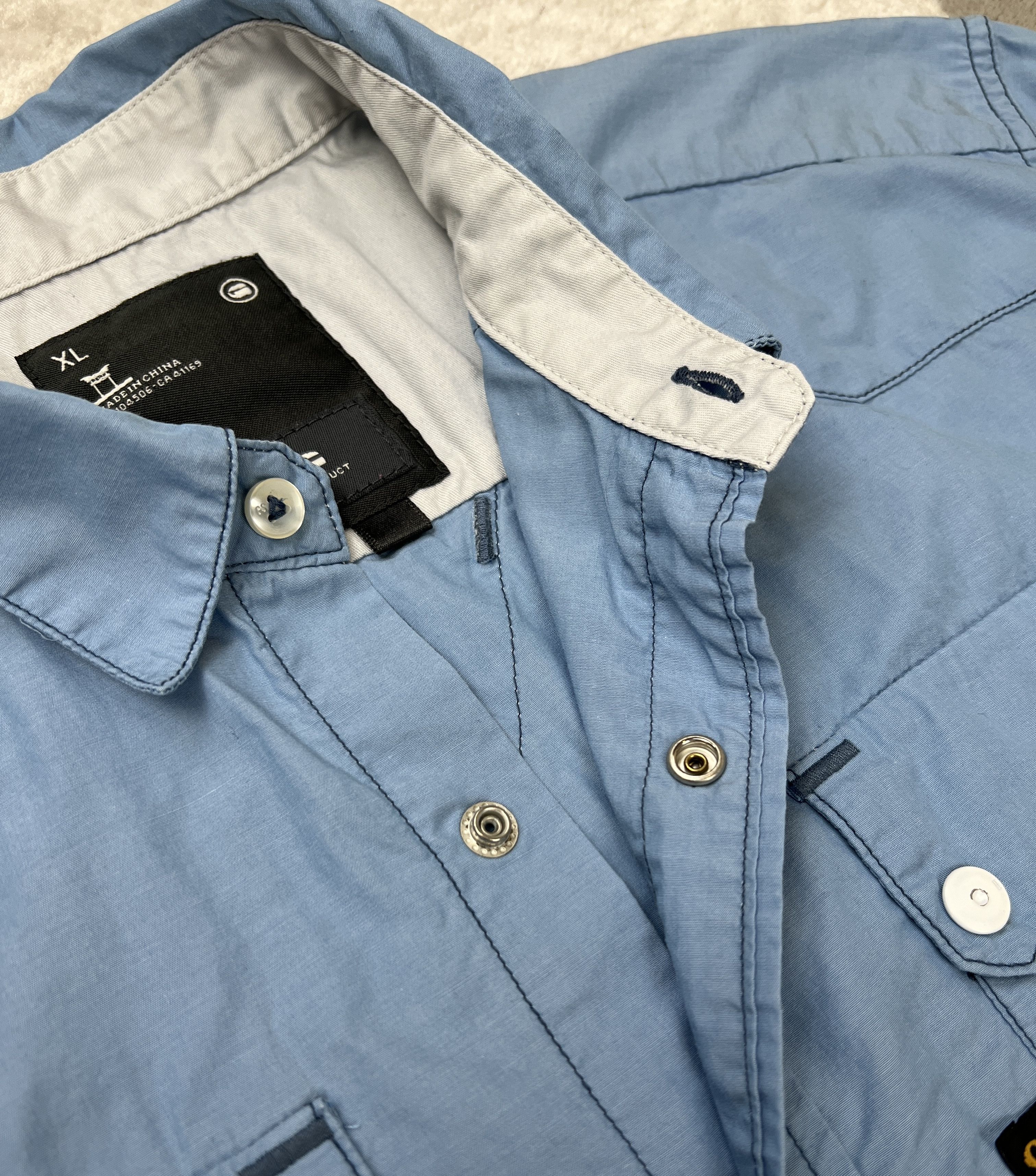 G-Star G-Star RAW Strike Shirt S/S Blue Workwear Style Size US M / EU 48-50 / 2 - 11 Thumbnail