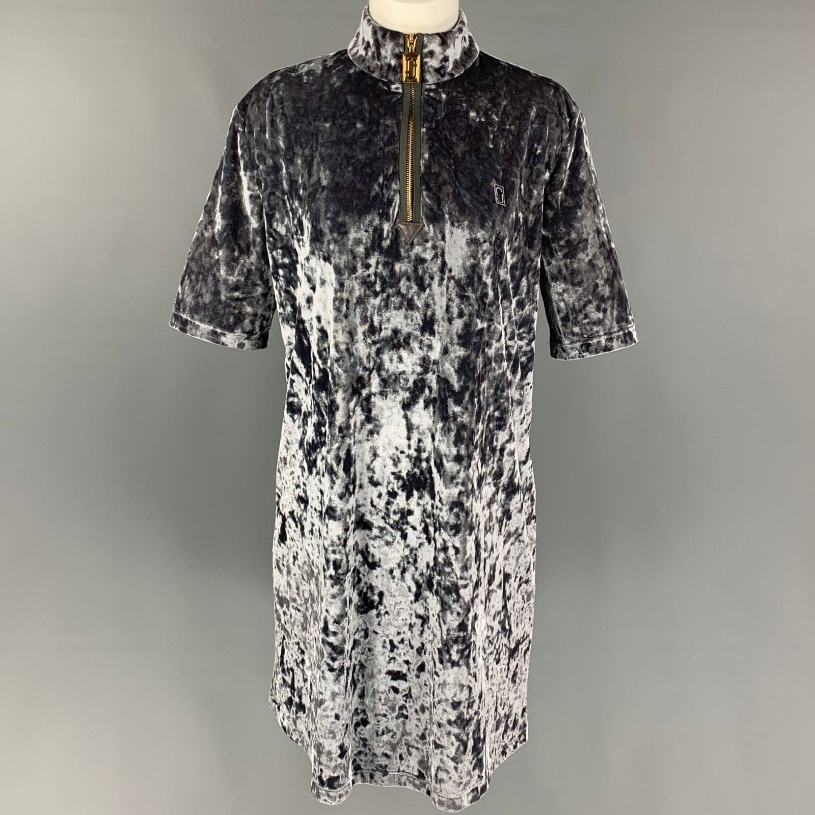 Marc Jacobs MARC JACOBS Size 4 Dark Gray Metallic Polyester Mini Dress Size S / US 4 / IT 40 - 1 Thumbnail