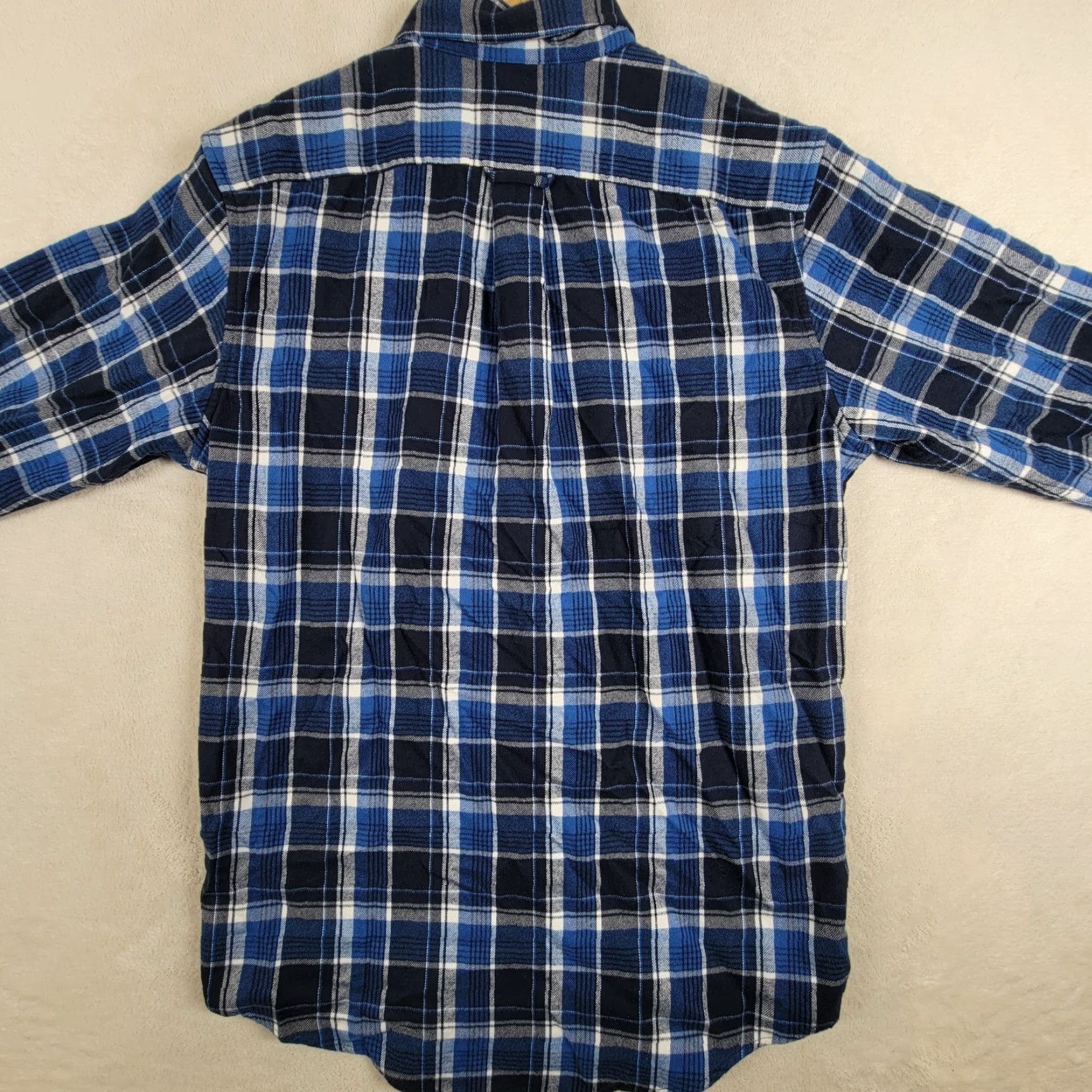 Lands' End Lands' End Button-Up Shirt Mens Flannel Blue Small Long Sleeve Winter Plaid Pocket Regular Fit 14-14.5 neck Collared Button-Up Mens Size US S / EU 44-46 / 1 - 3 Thumbnail