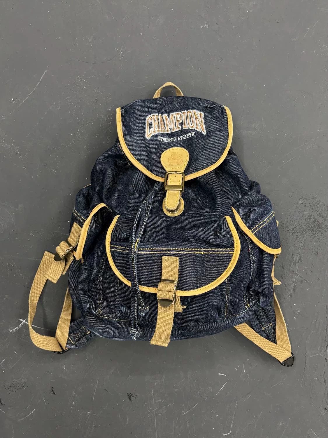 Champion Champion Vintage Denim Parachute Backpack Size ONE SIZE - 1 Thumbnail