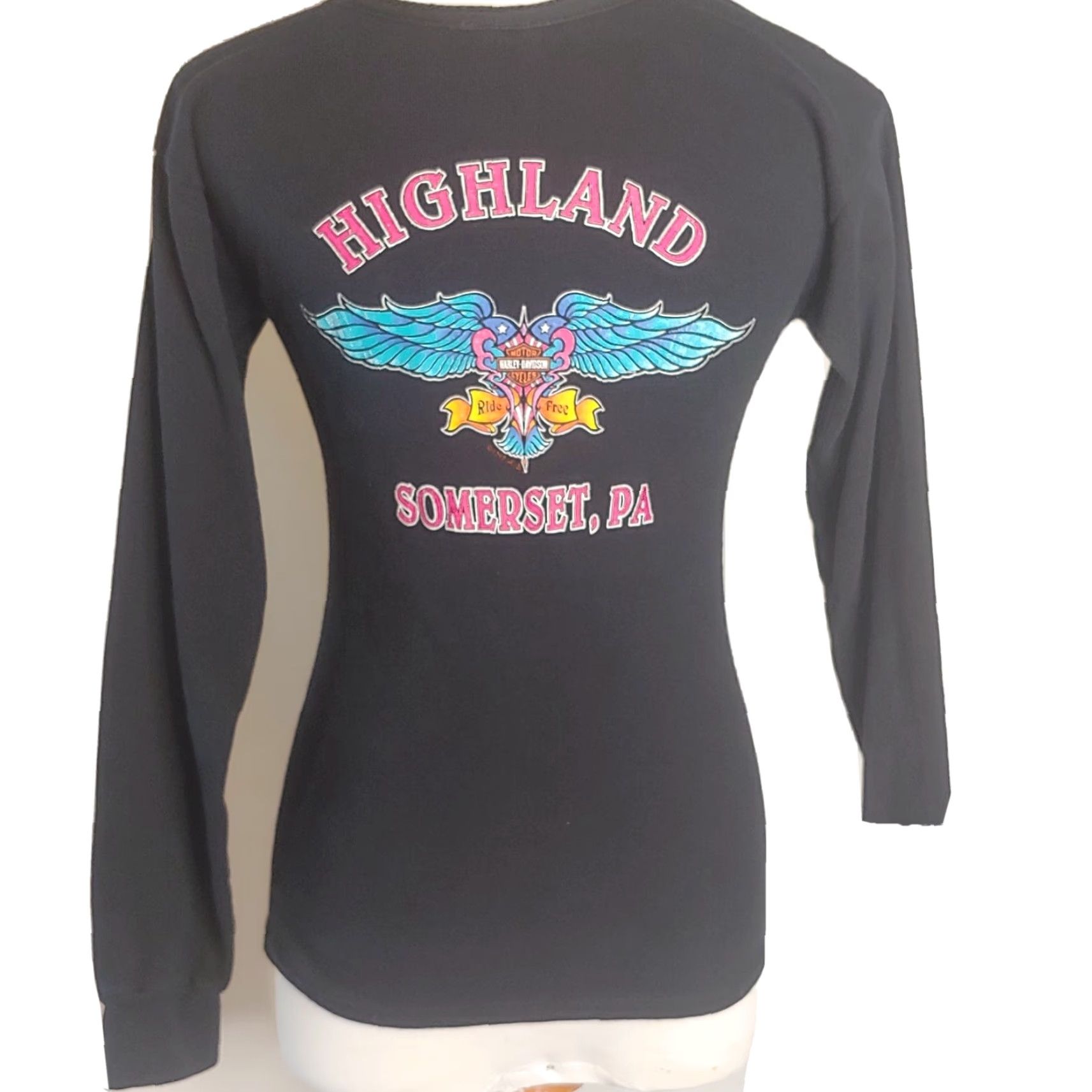 Harley Davidson Harley Davidson Shirt Small Long Sleeve Ride Free Highland Somerset PA Women Size S / US 4 / IT 40 - 2 Thumbnail