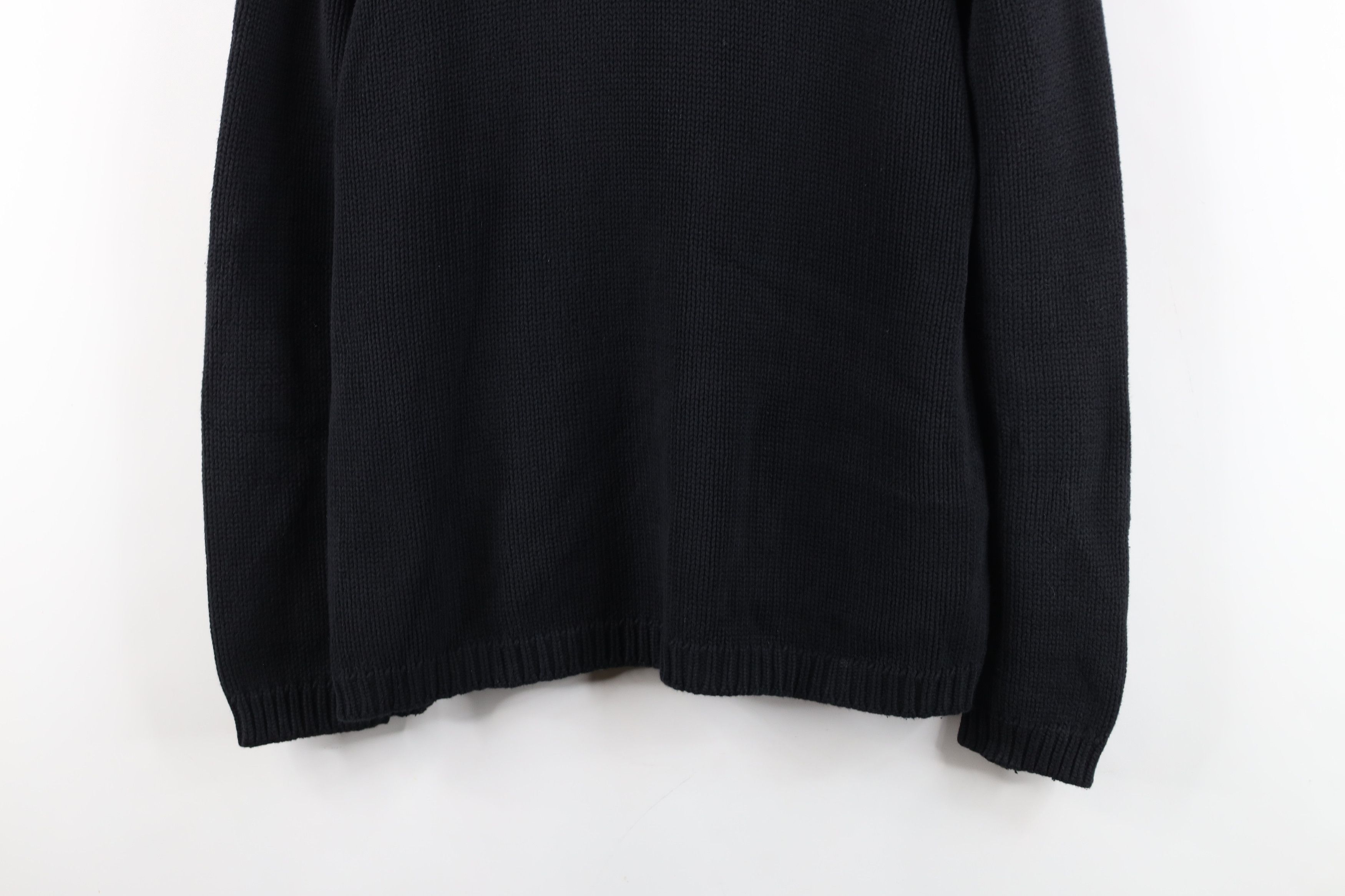Vintage Vintage 90s Streetwear Cotton Knit Turtleneck Sweater Black Size L / US 10 / IT 46 - 3 Thumbnail