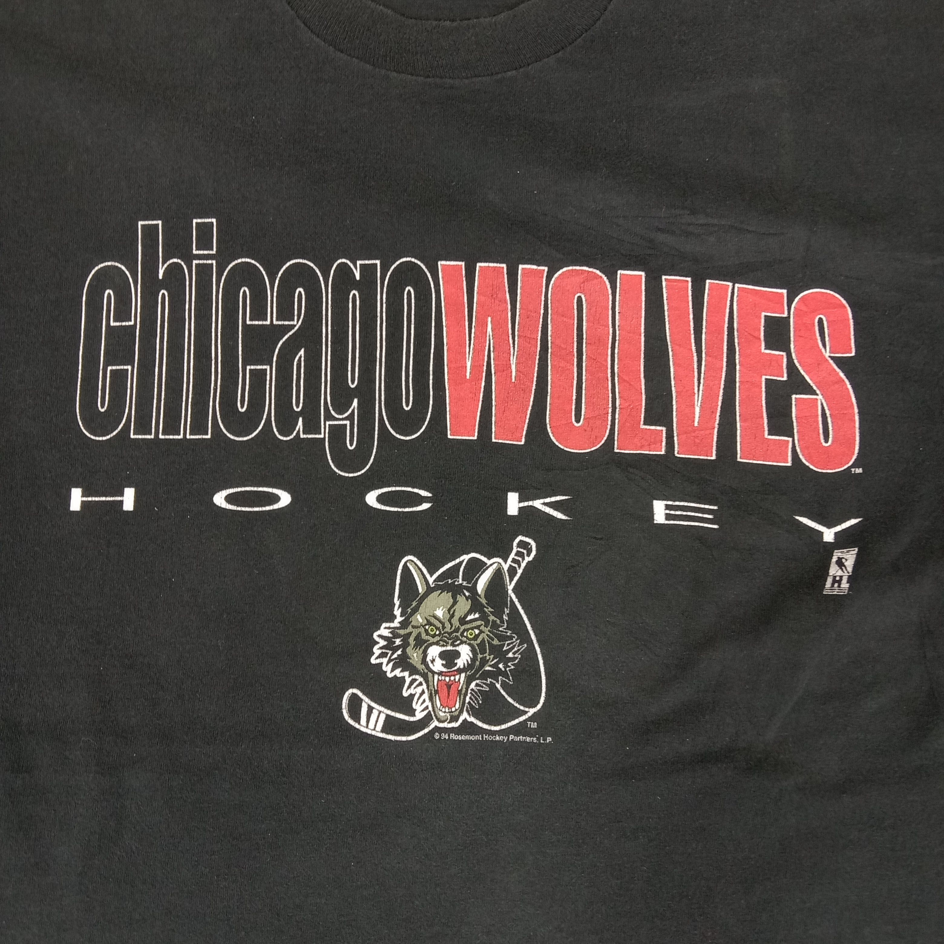 NHL × Vintage Vintage 90's Chicago Wolves American Hockey NHL Tshirt Size US XXL / EU 58 / 5 - 5 Thumbnail