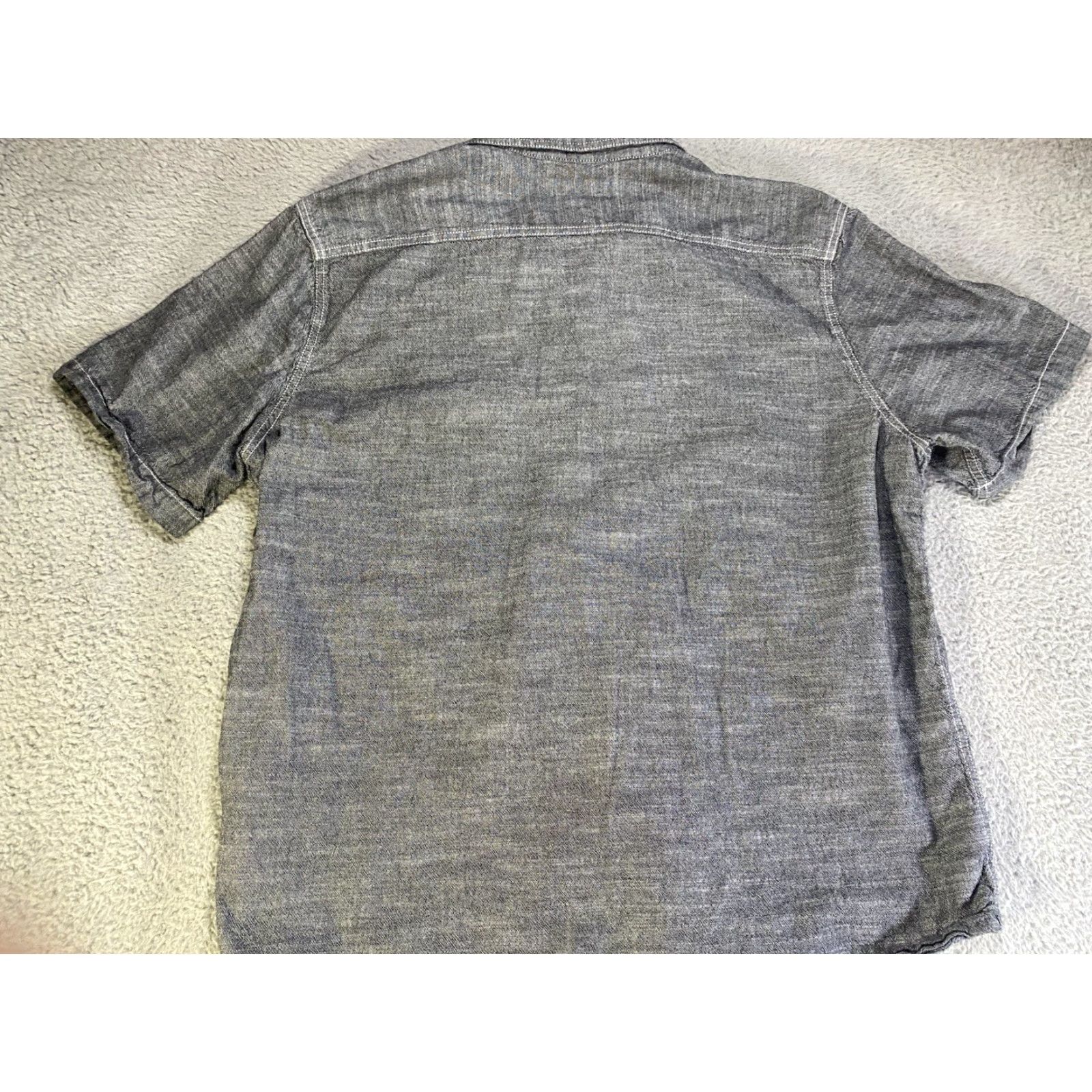 Vintage Woolrich Mens Button-Up Shirt XL Gray Short Sleeve Button-Down Collar Size US XL / EU 56 / 4 - 2 Thumbnail