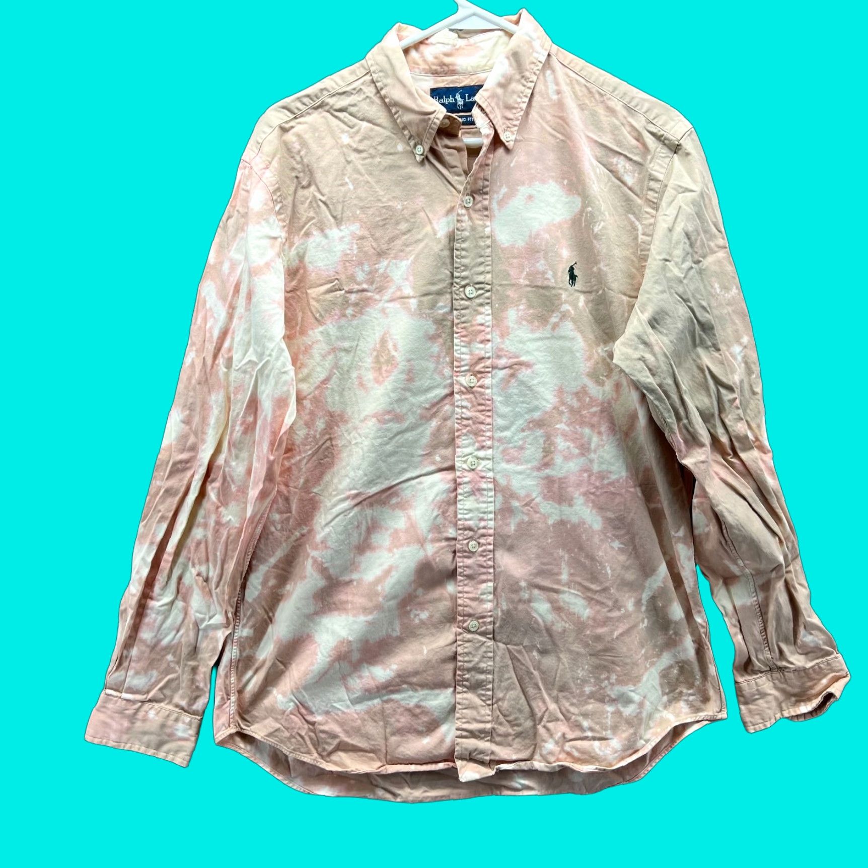 Polo Ralph Lauren VINTAGE Polo Ralph Lauren Shirt Men Medium Beige Button-Up Classic Pony Bleach Oxford Size US M / EU 48-50 / 2 - 1 Thumbnail