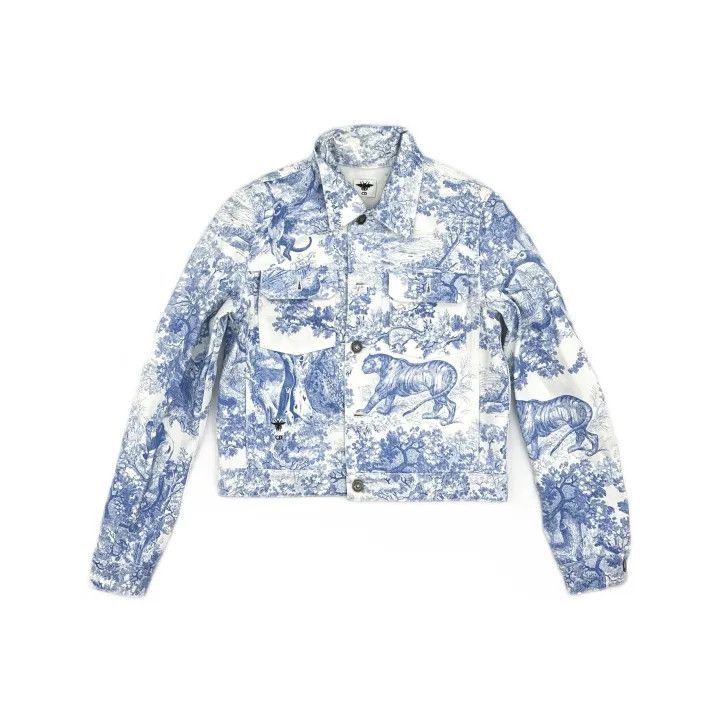 Dior Dior Animal Print Long Sleeve Denim Jacket 0079-2507 Size S / US 4 / IT 40 - 1 Thumbnail